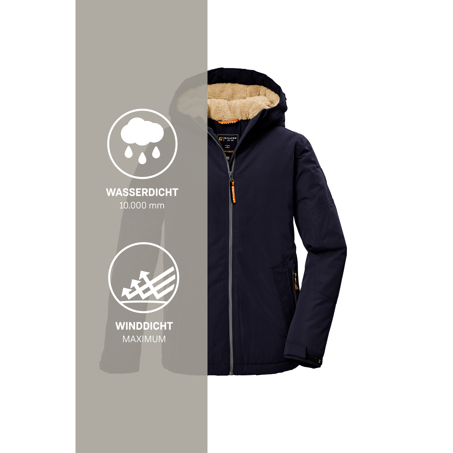 Produktbild von Killtec Funktionsjacke KOW 355 GRLS JCKT Wasserdichte Maedchenjacke Mit Kapuze Schneefang Und Fleece 1909319185