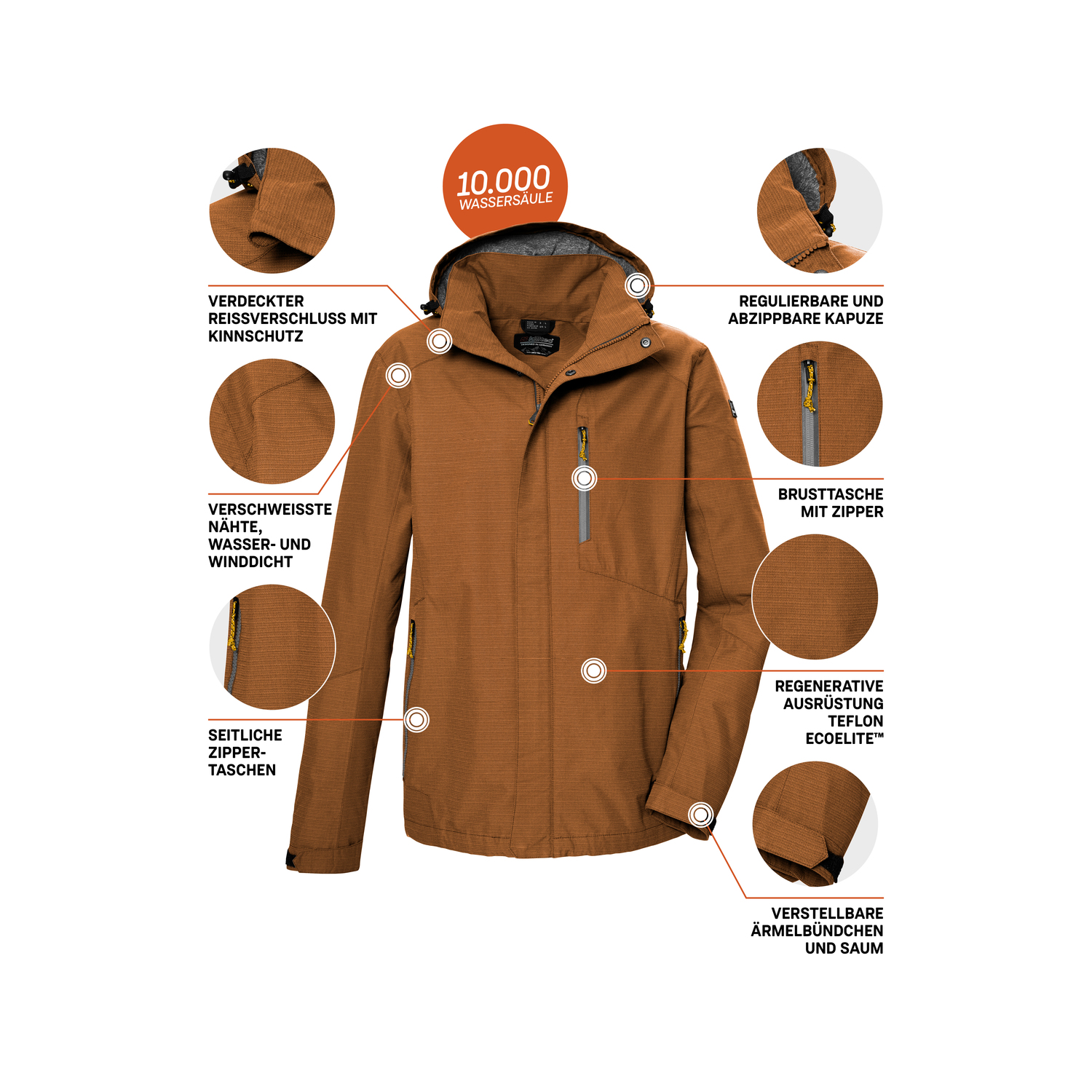 Herren killtec Braun KOS 256 MN JCKT_CARLEB Funktionsjacke