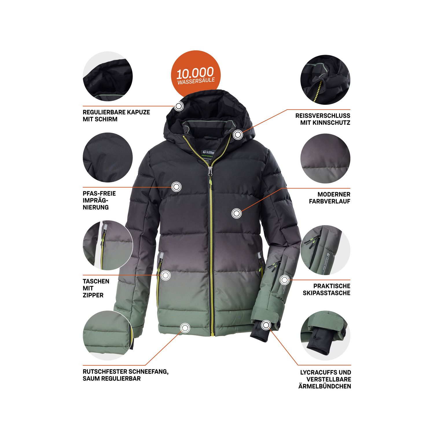 Jungen Kinder killtec Oliv KSW 382 BYS QLTD JCKT 00733 176 Funktionsjacke