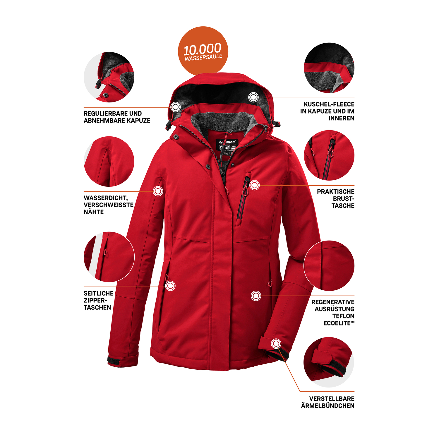 Damen killtec Rot KOW 140 WMN JCKT 00400 54 Funktionsjacke