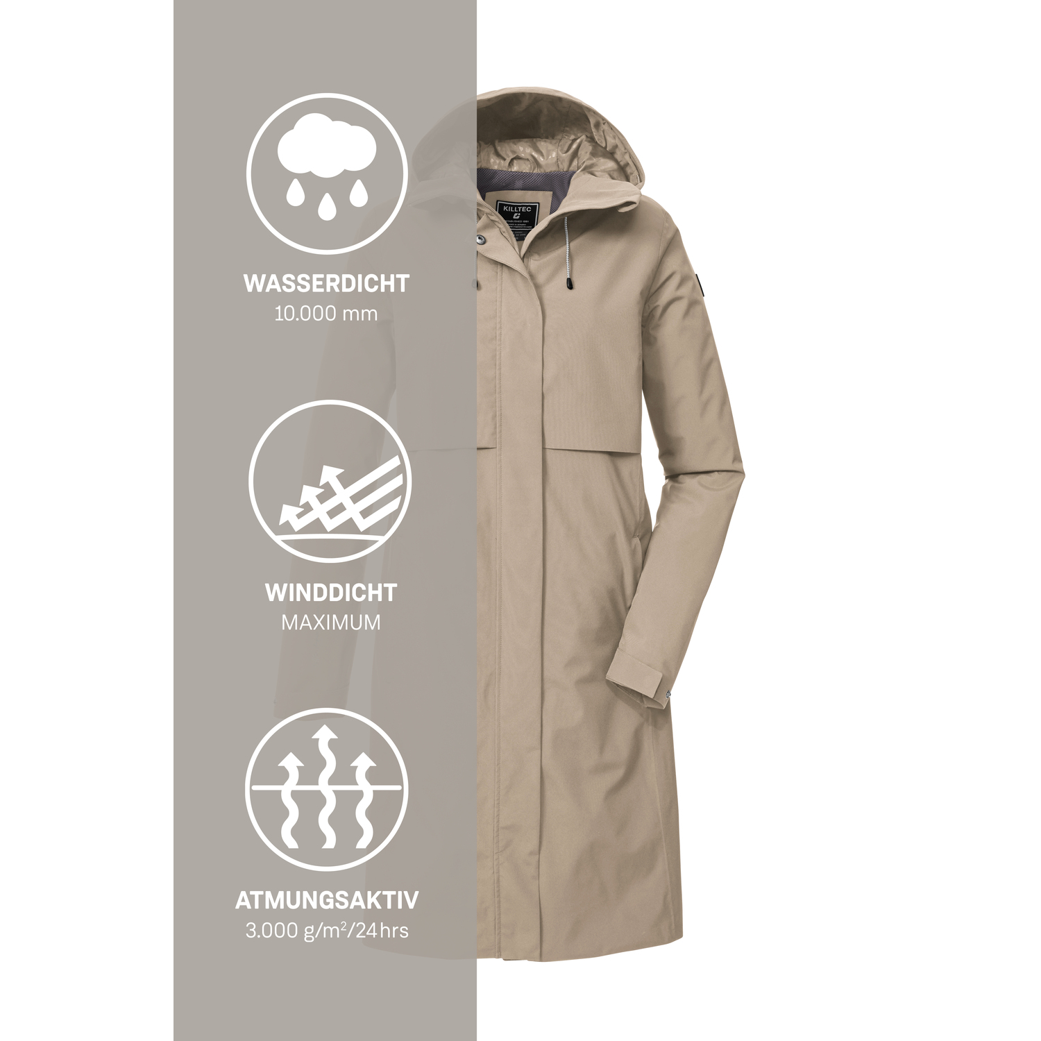 Damen killtec Braun KOS 46 WMN PRK Funktionsjacke