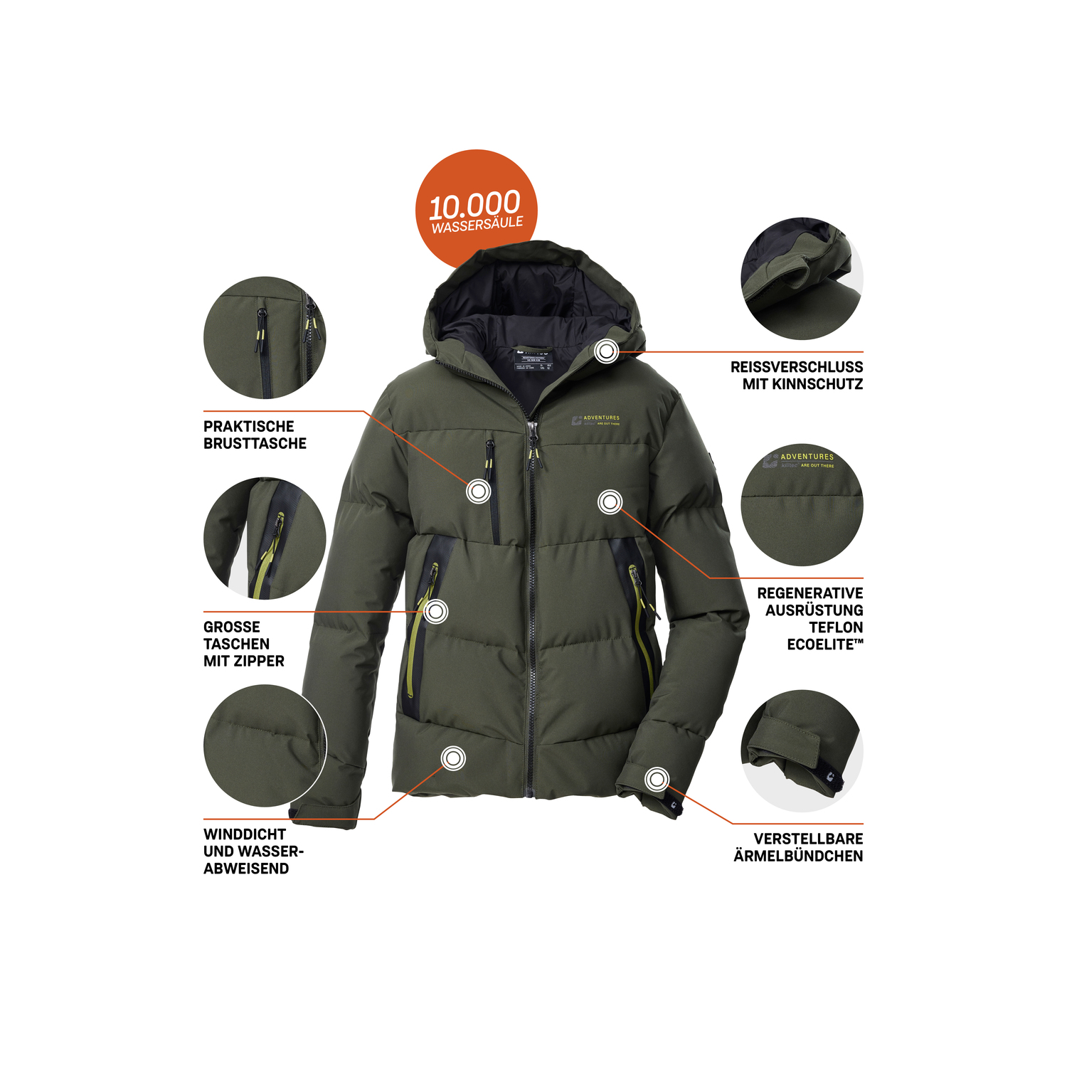 Kinder killtec Dunkeloliv KOW 239 BYS QLTD JCKT Funktionsjacke