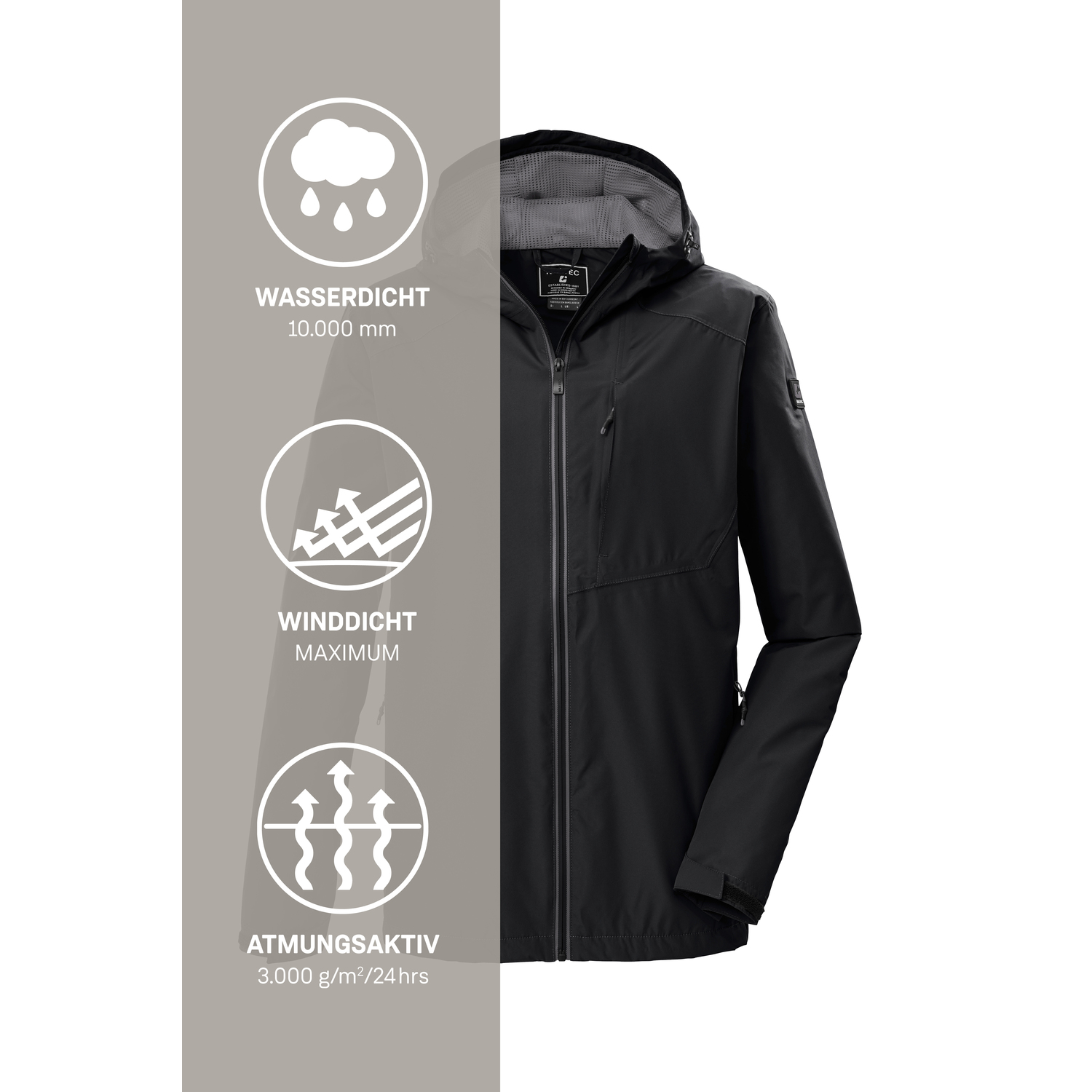 Herren killtec Schwarz KOS 56 MN JCKT Funktionsjacke