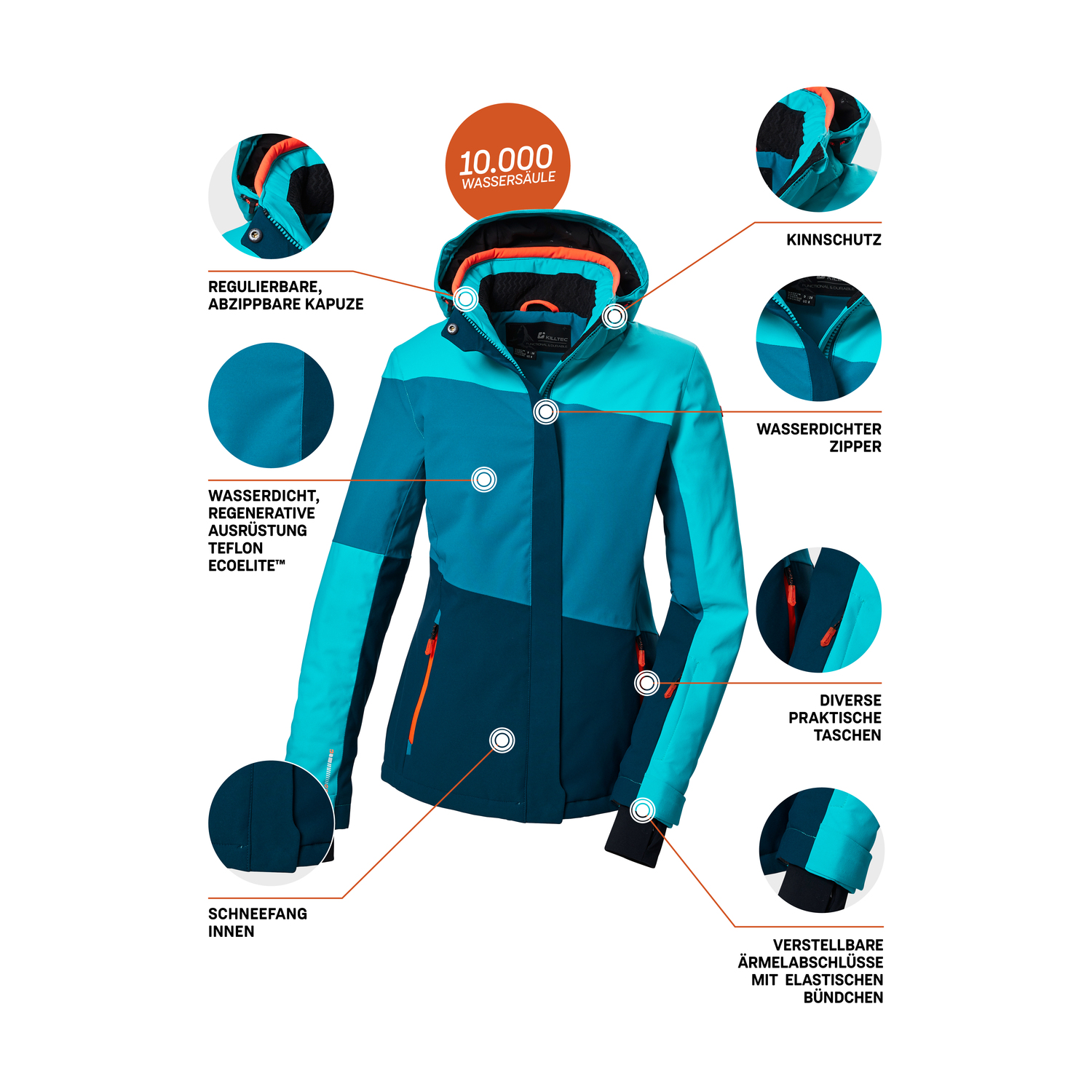 Damen killtec Grün KSW 67 WMN SKI JCKT 00348 50 Funktionsjacke