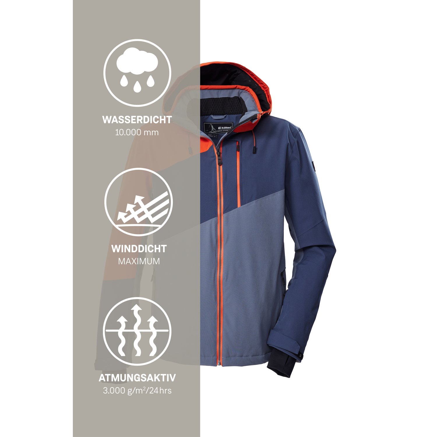 Herren killtec Grau KSW 32 MN SKI JCKT 00237 4XL Funktionsjacke