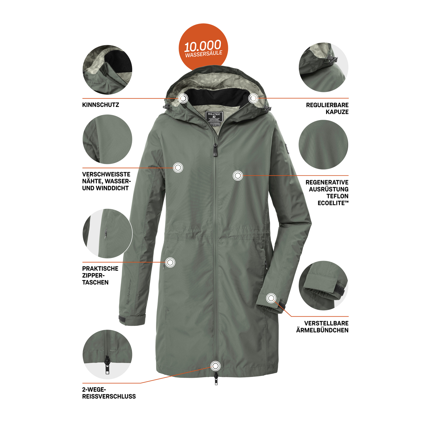 Damen killtec Grün KOS 35 WMN PRK 00734 50 Funktionsjacke