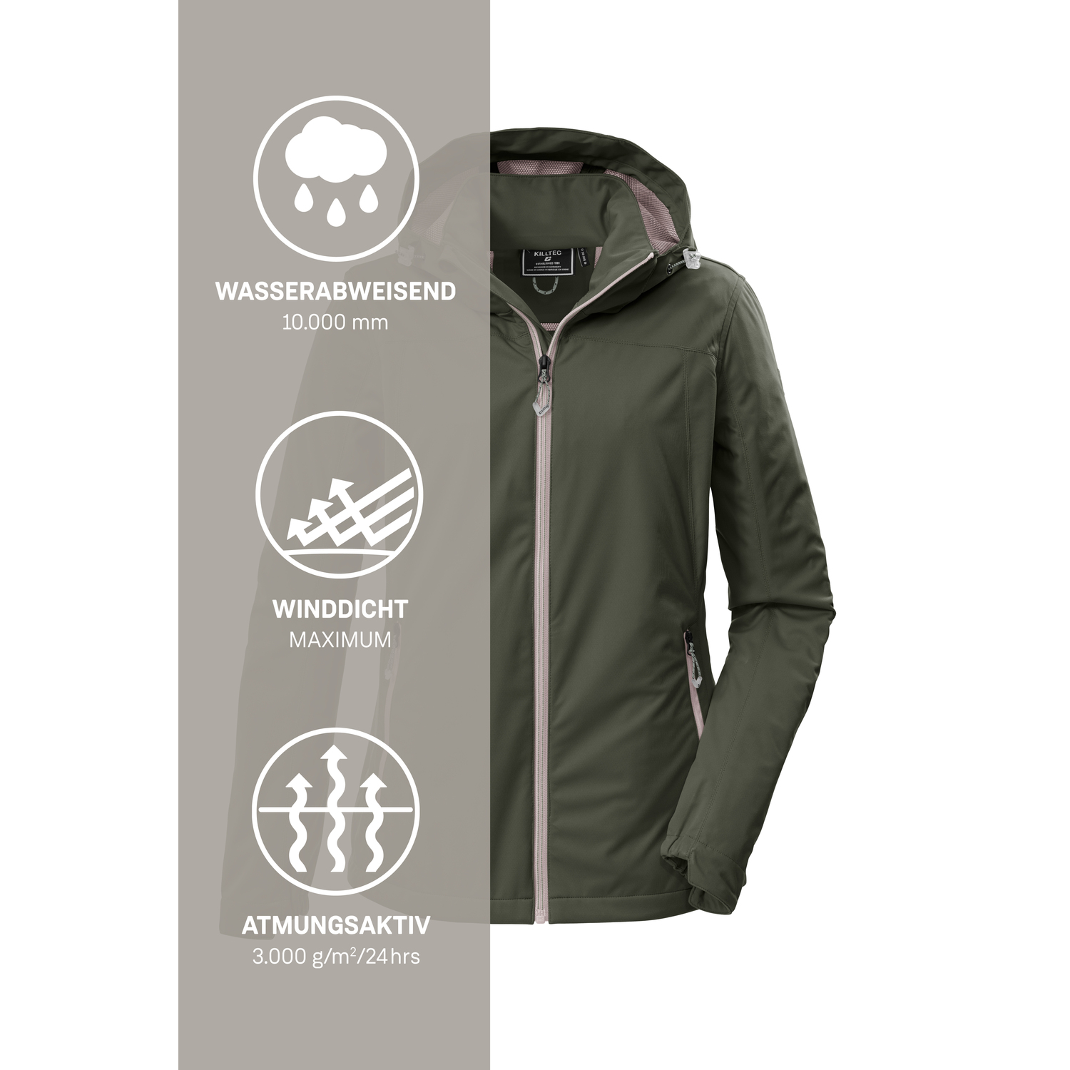 Damen killtec Grün KOS 69 WMN SFTSHLL JCKT 00760 50 Funktionsjacke