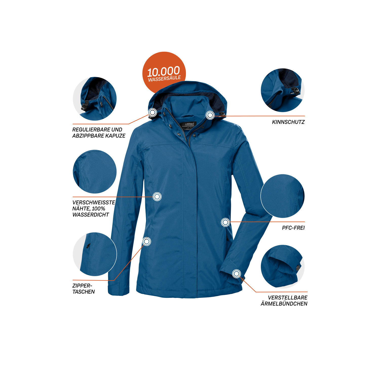 Damen killtec Blau KOS 42 WMN JCKT 00262 50 Funktionsjacke