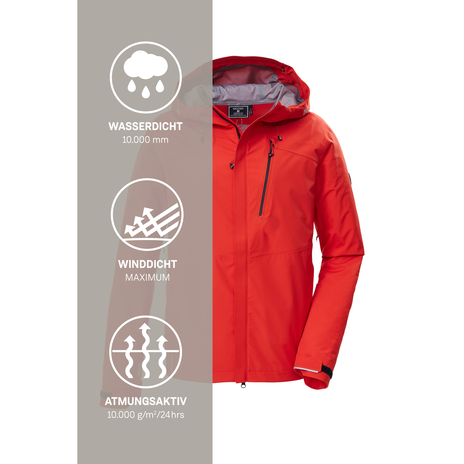 Herren killtec Rot KOS 27 MN JCKT Funktionsjacke
