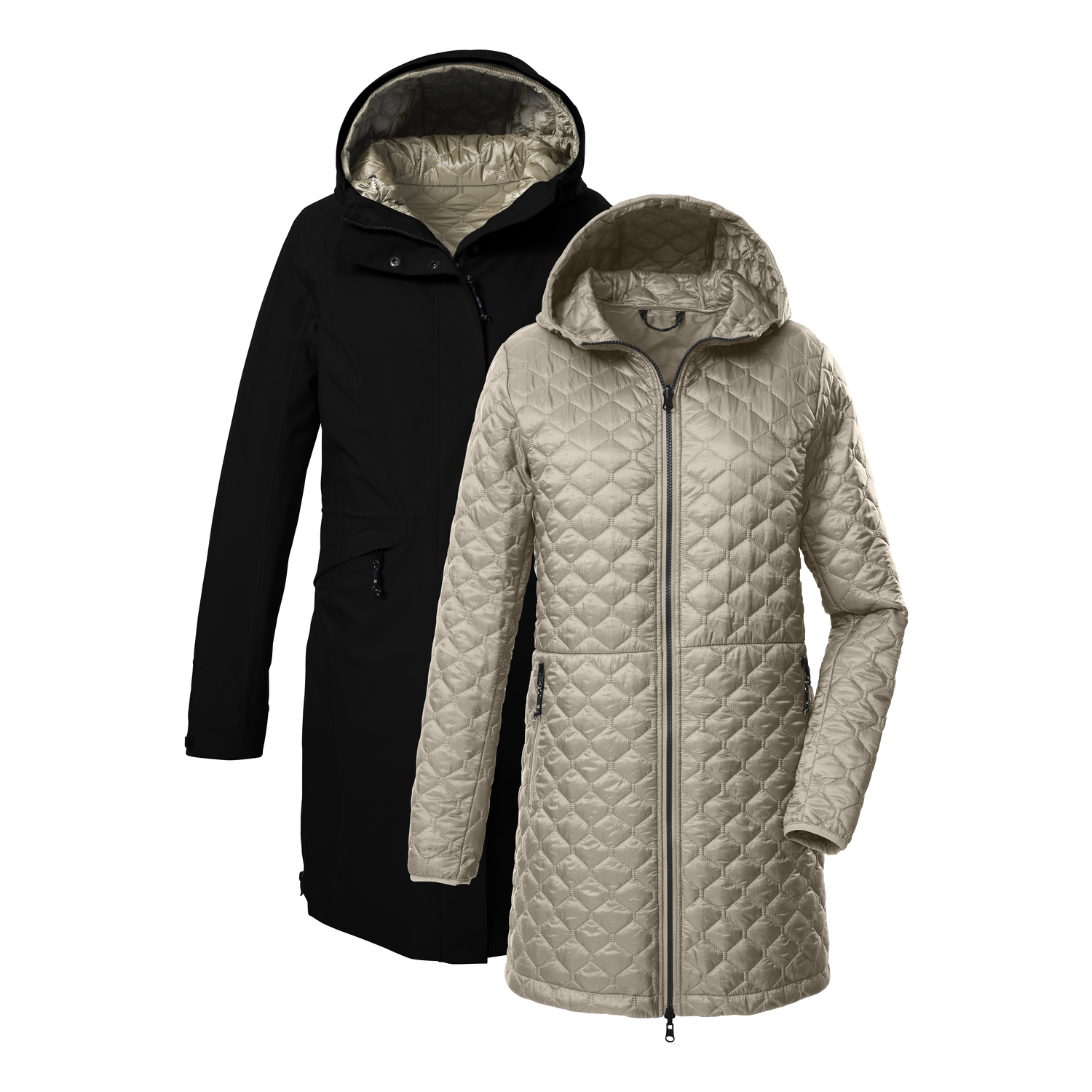 Damen killtec killtec Schwarz KOW 22 WMN JCKT 00200 46 Mantel