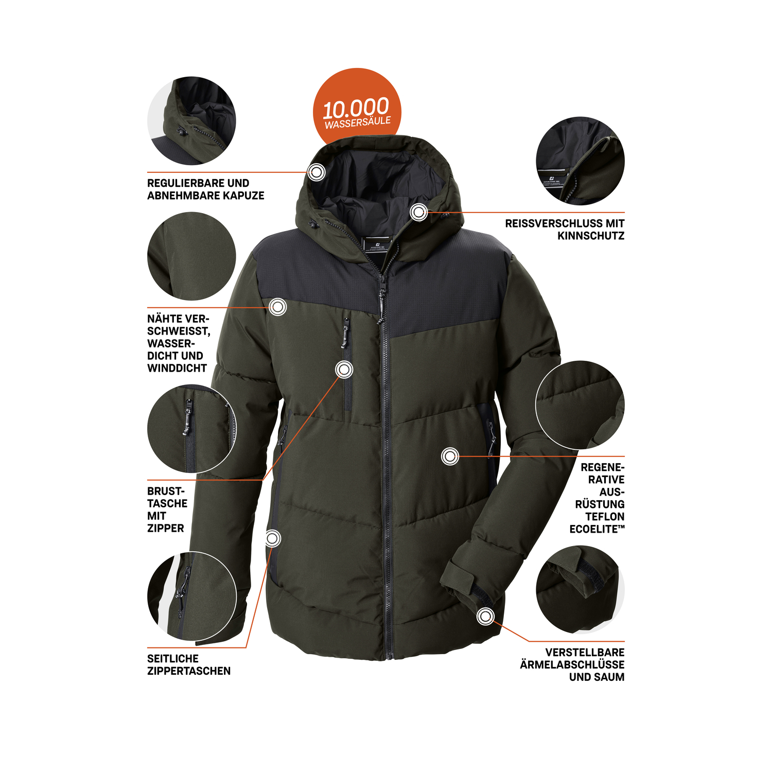 Herren killtec Dunkeloliv