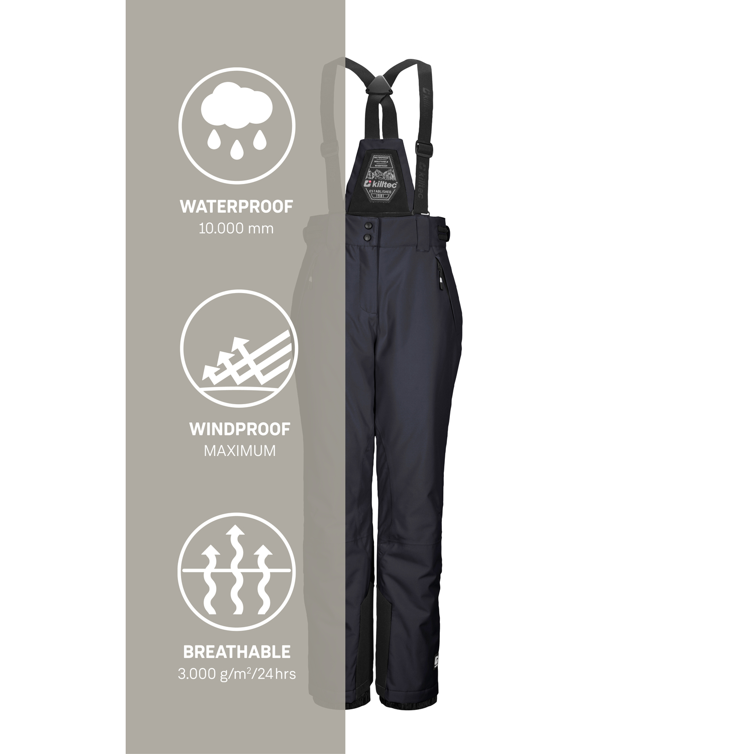 Kinder killtec Schwarz KSW 213 GRLS SKI PNTS 00269 176 Latzhose