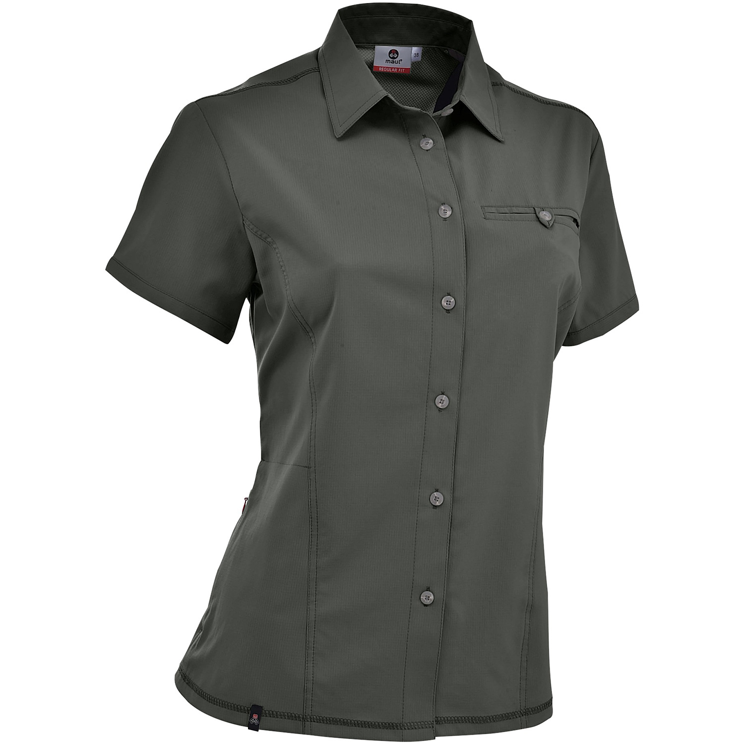 Damen Maul Sport Tannengrün Oria UV50 - 1/2 Bluse uni, ela 60 50 Polo