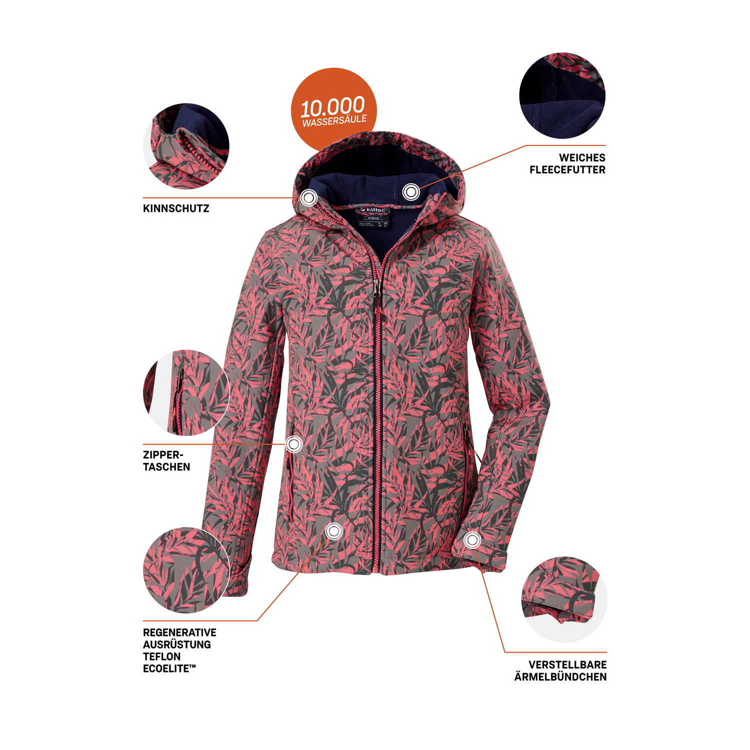 Mädchen Kinder killtec Grün Print Funktionsjacke