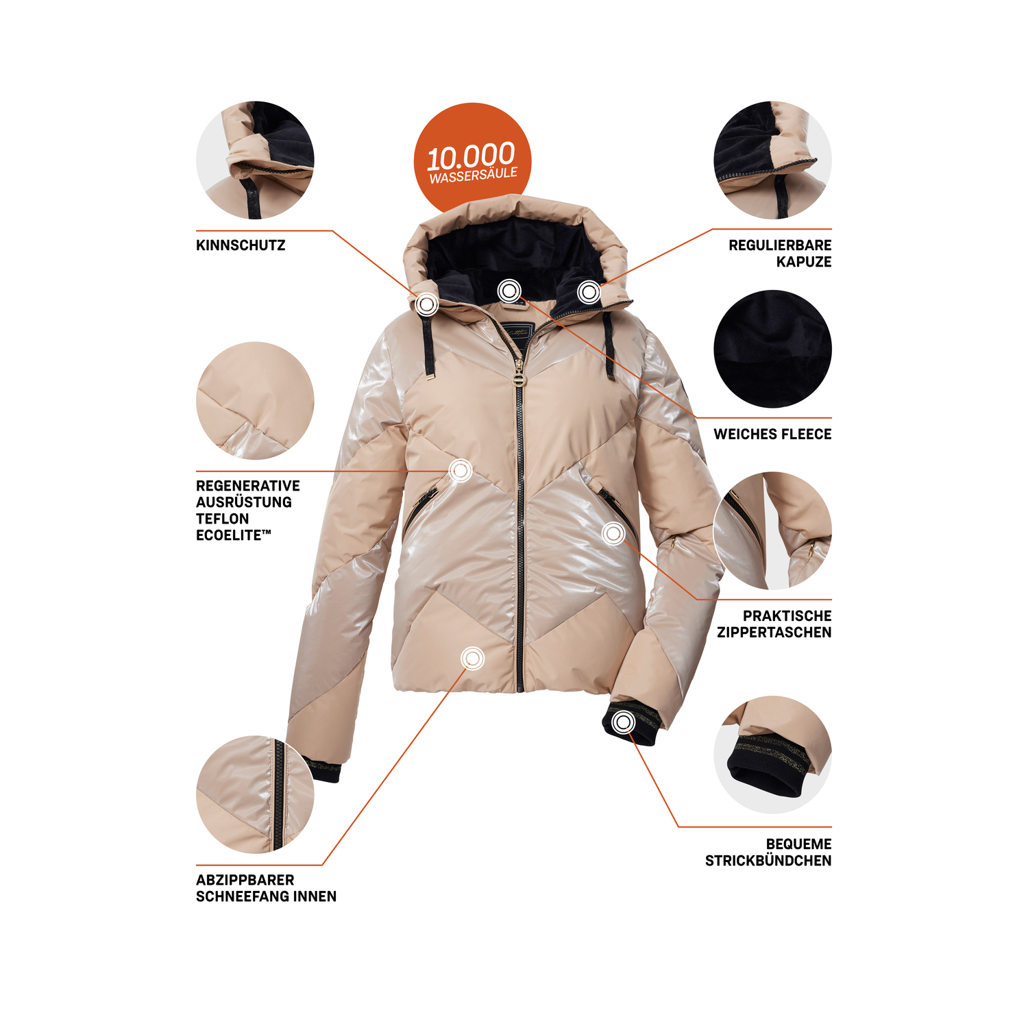 Damen killtec Beige KSW 113 WMN SKI QLTD JCKT 00314 46 Funktionsjacke