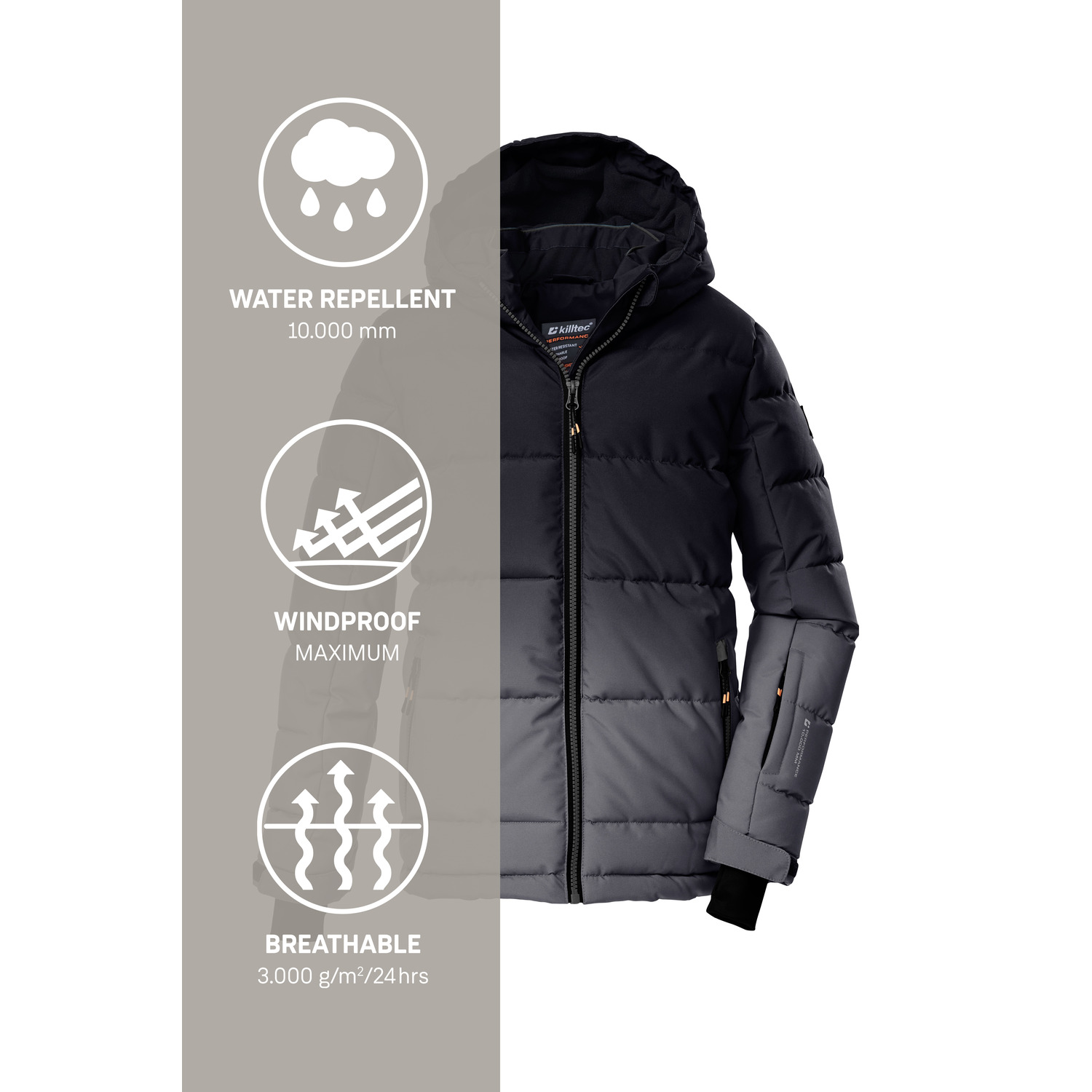 Jungen Kinder killtec Grau KSW 382 BYS QLTD JCKT 00225 176 Funktionsjacke