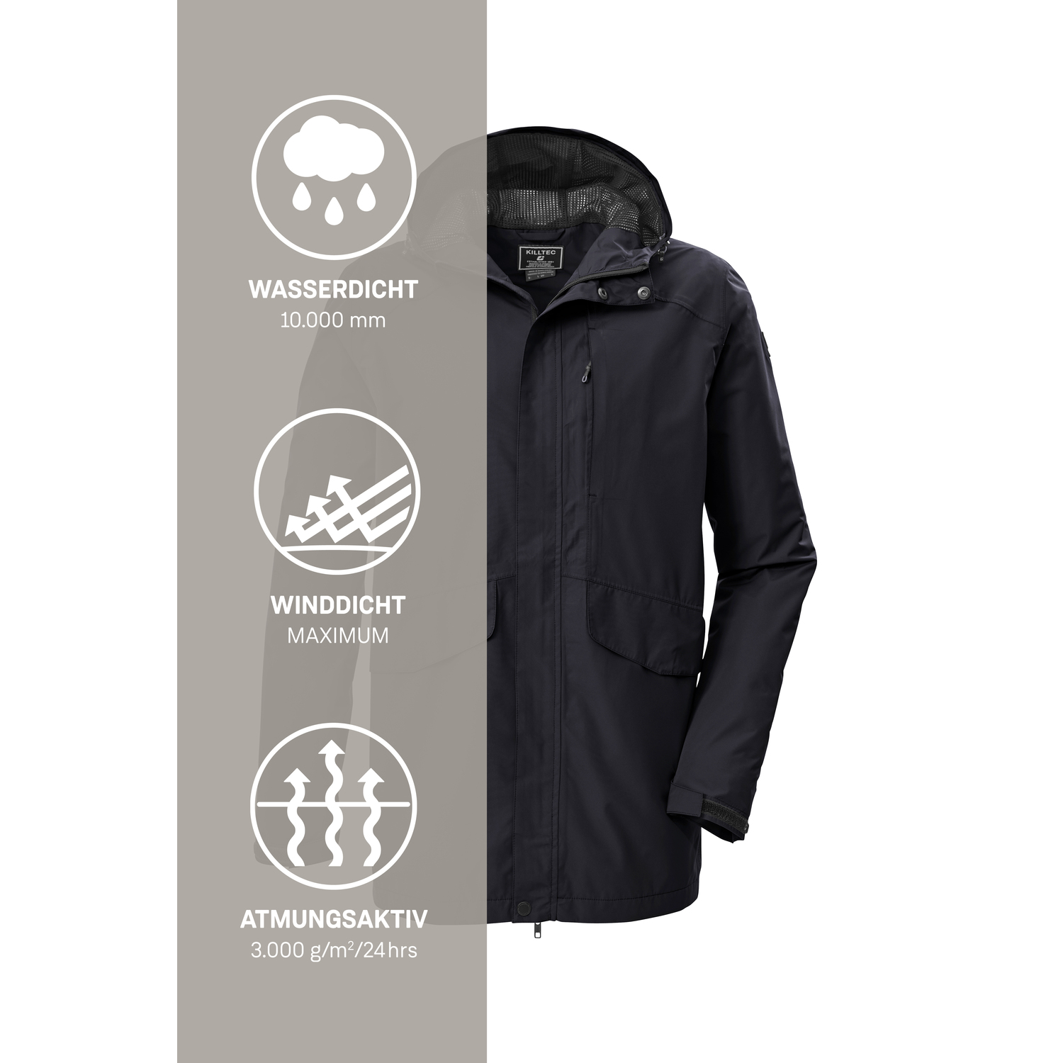 Herren killtec Schwarz KOS 58 MN JCKT Funktionsjacke