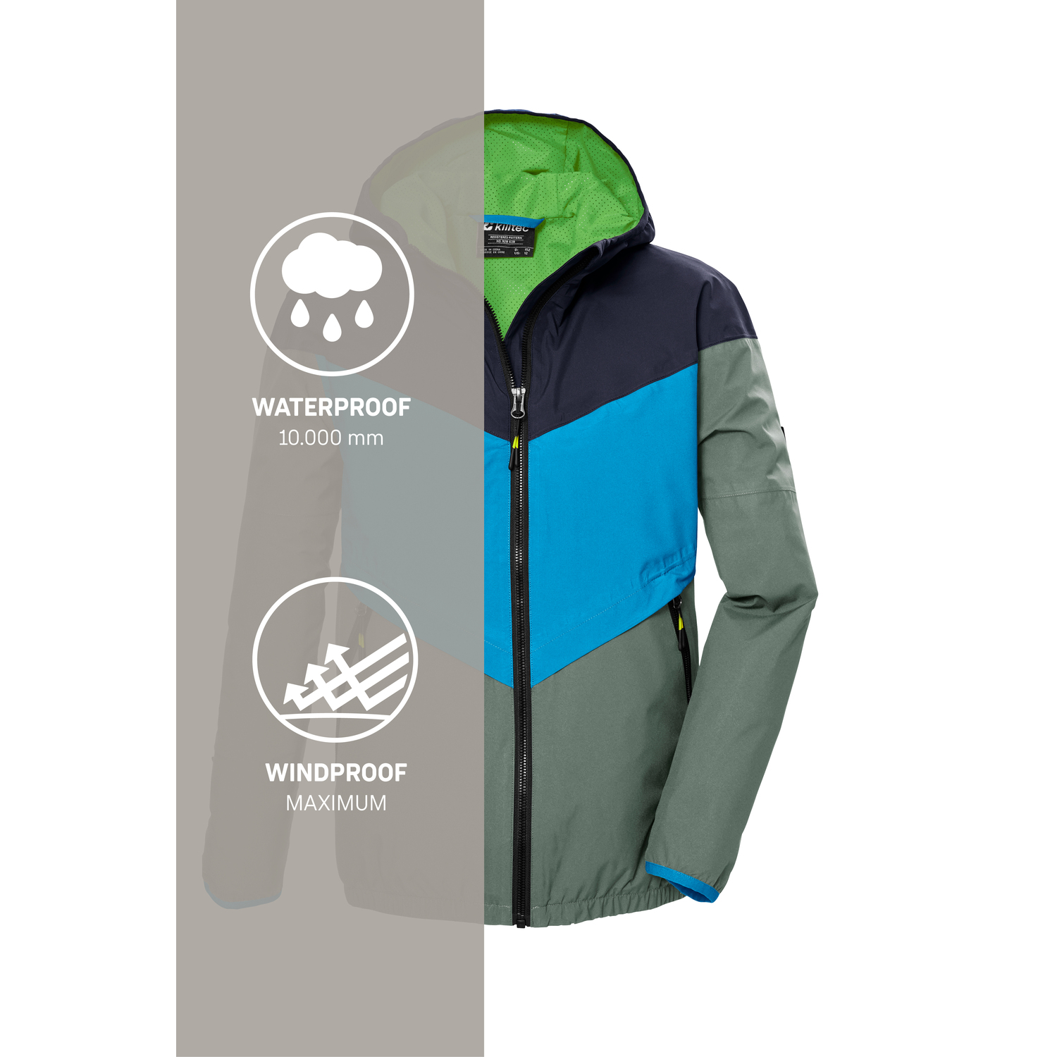 Jungen Kinder killtec Oliv KOS 93 BYS JCKT 00733 176 Funktionsjacke