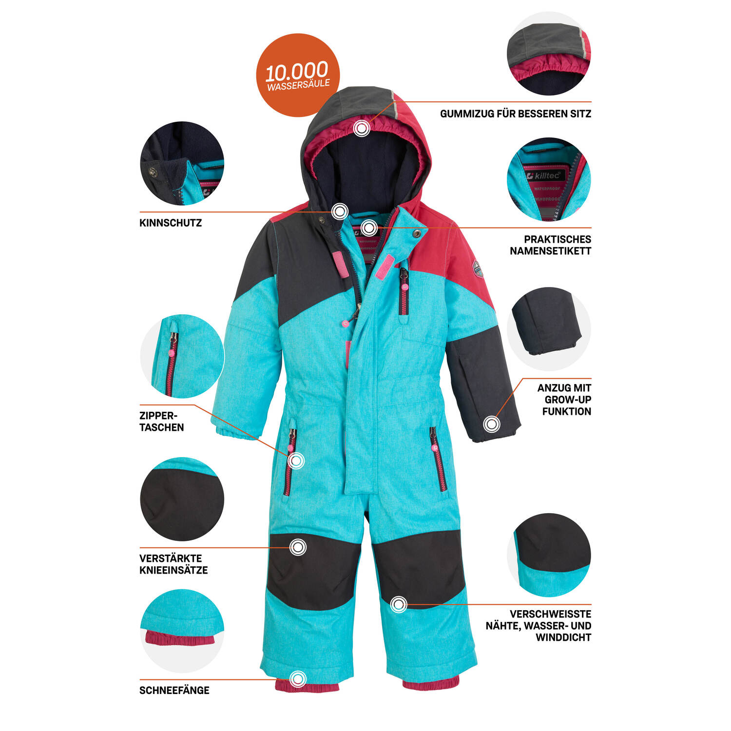 Minis killtec Türkis mit Oberteil Kesley Mini Overall