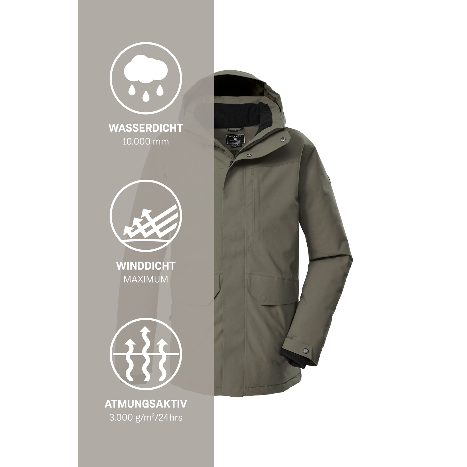 Herren killtec Oliv KOW 85 MN PRK Mantel