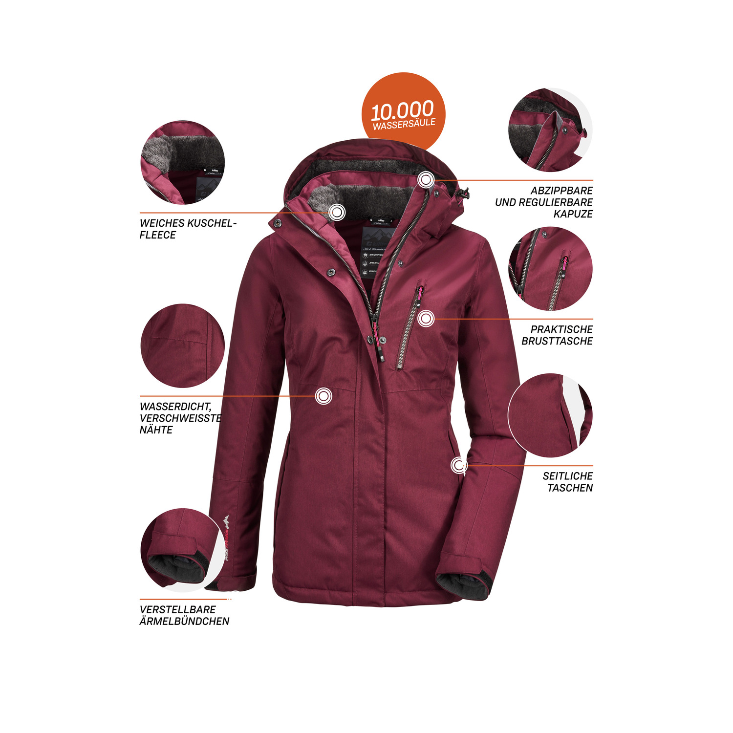 Damen killtec Bordeaux Nira 00537 48 Funktionsjacke