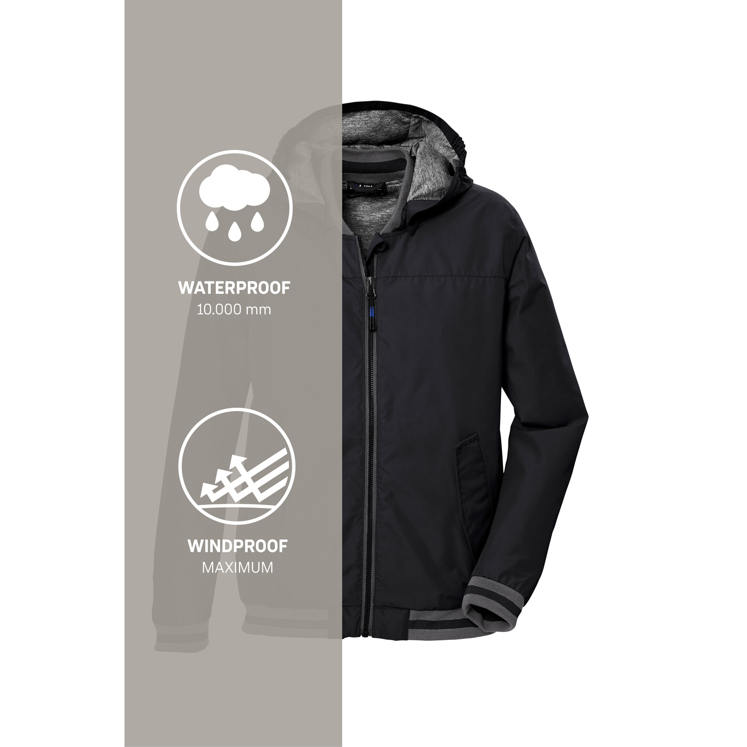 Jungen Kinder killtec Schwarz KOS 153 BYS JCKT 00200 176 Funktionsjacke