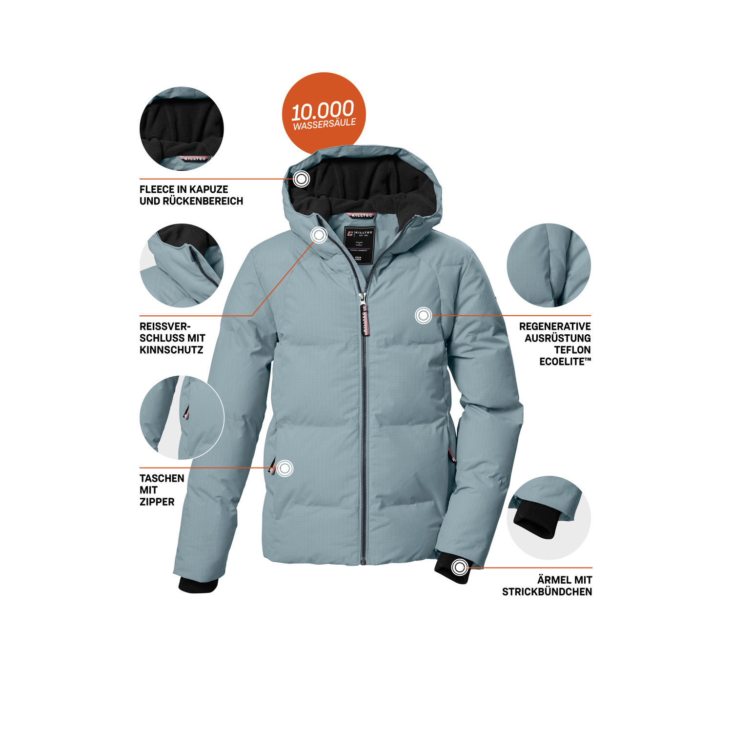 Kinder Mädchen killtec Rauchblau KOW 357 GRLS QLTD JCKT Funktionsjacke