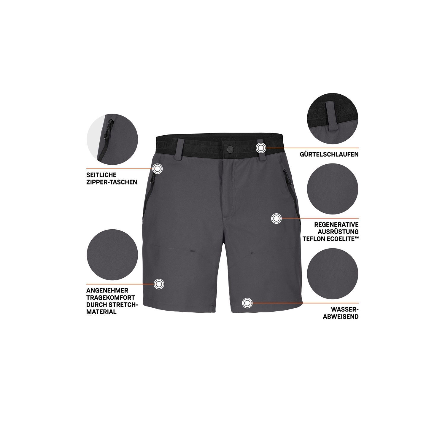 Herren killtec Anthrazit KOS 93 MN BRMDS 00203 56 Bermuda