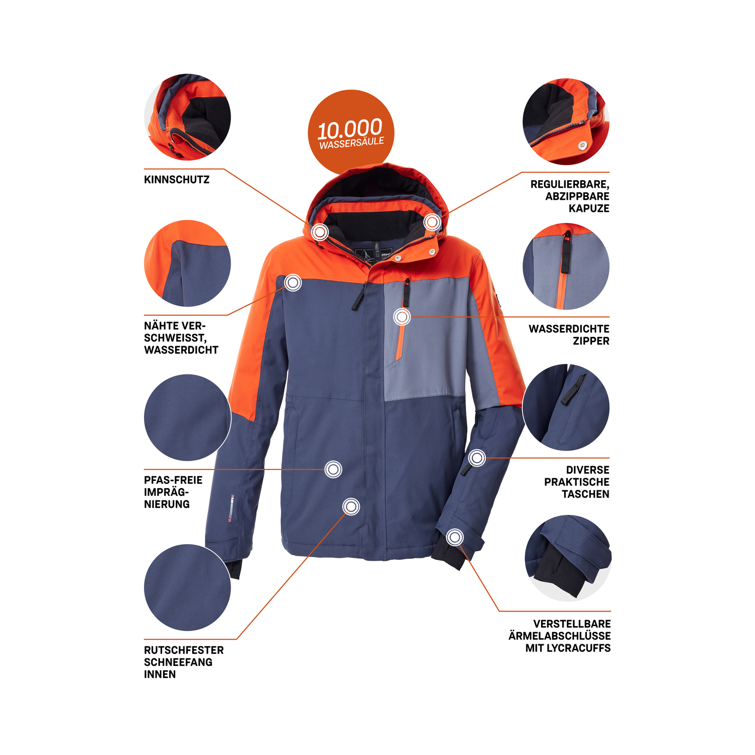 Herren killtec Blau KSW 52 MN SKI JCKT 00830 4XL Funktionsjacke