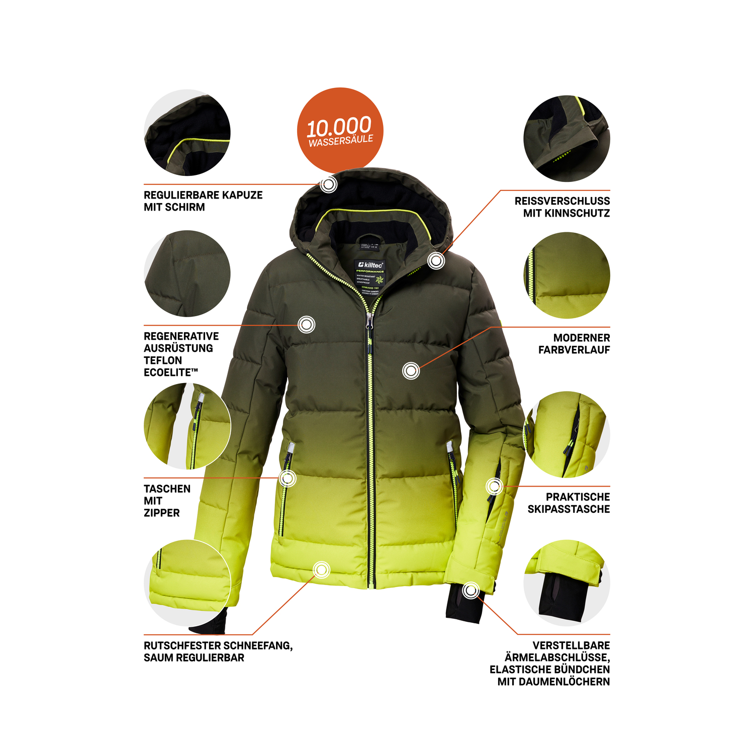 Jungen Kinder killtec Grün KSW 382 BYS QLTD JCKT Funktionsjacke