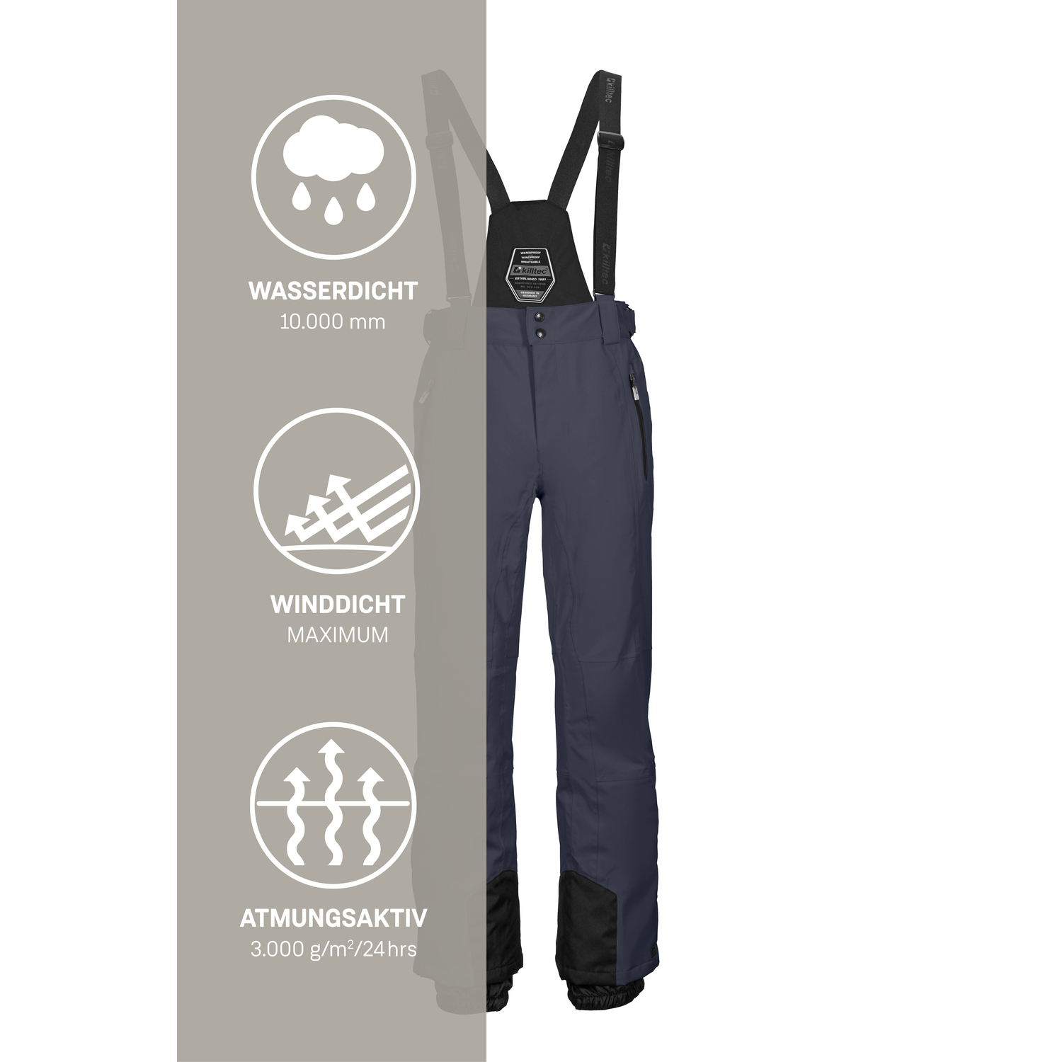 Herren killtec Blau KSW 100 ENOSH MN SKI PNTS 00830 4XL Latzhose