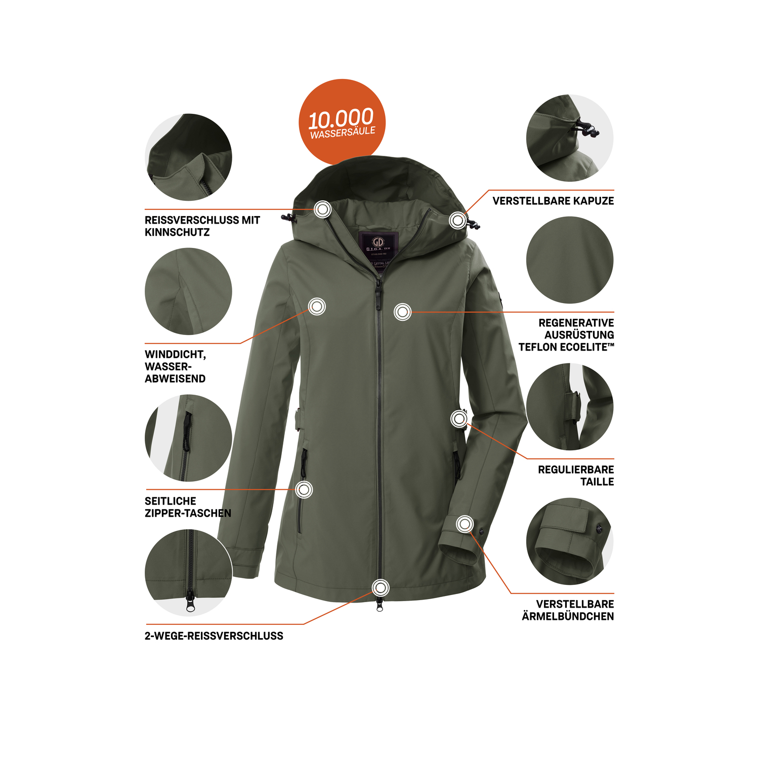 Damen G.I.G.A. DX by killtec Oliv GS 114 WMN JCKT 00717 50 Funktionsjacke