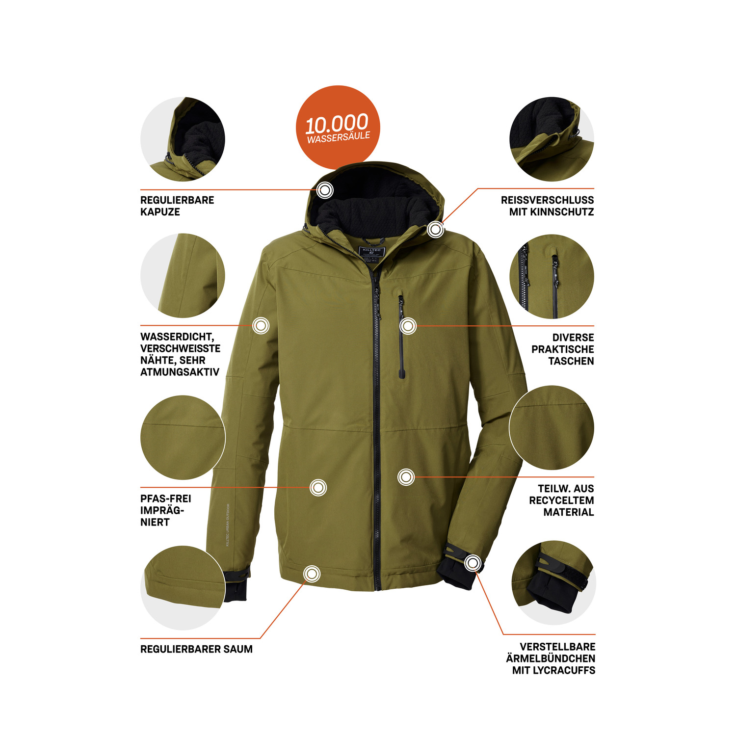 Herren killtec Moos KOW 81 MN JCKT 00712 4XL Funktionsjacke