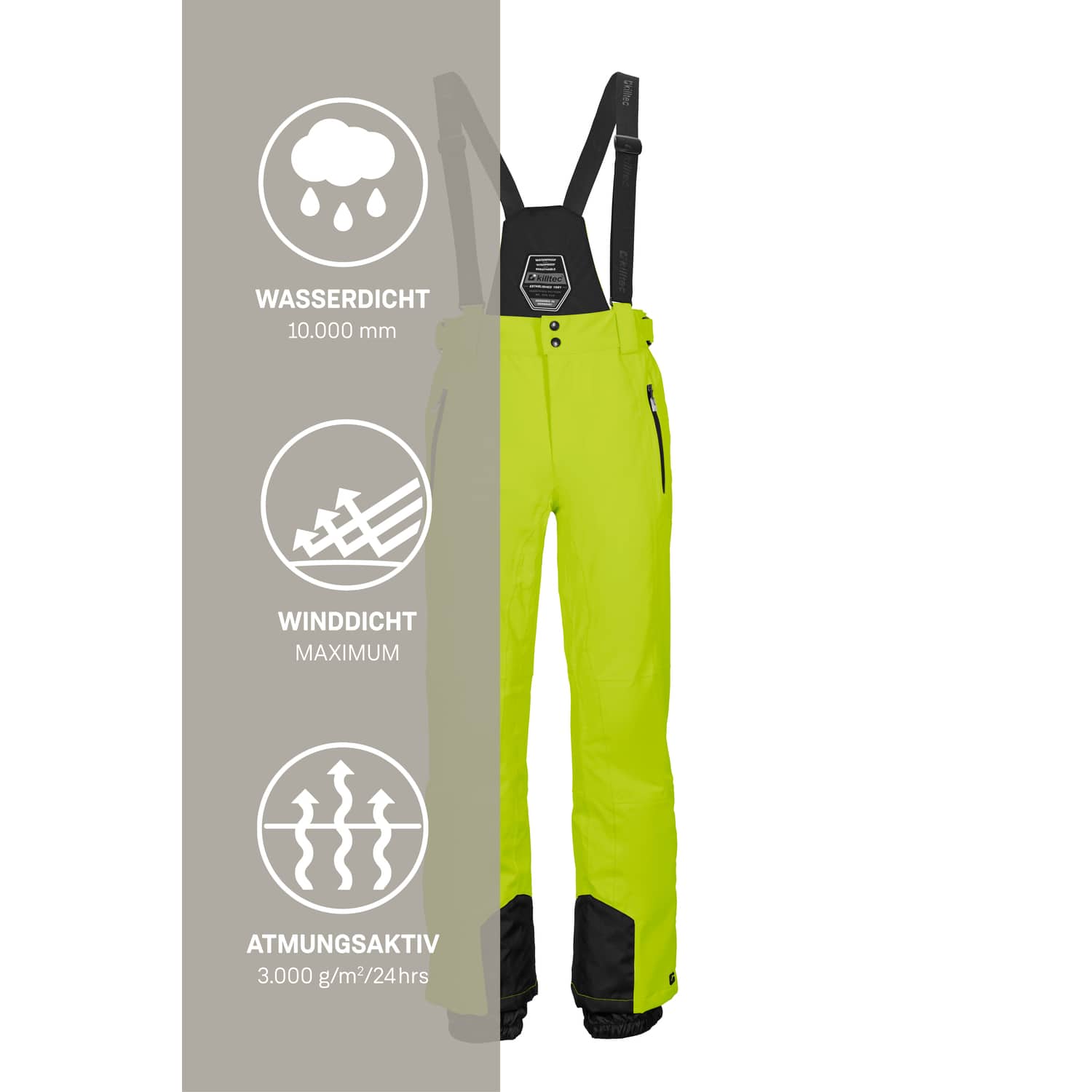 Herren killtec Grün KSW 100 ENOSH MN SKI PNTS Latzhose