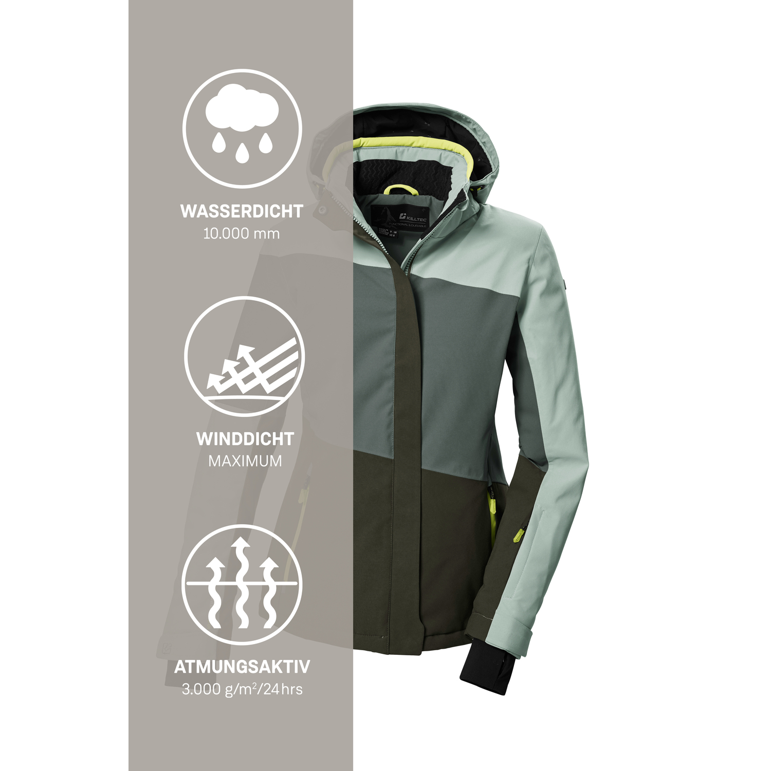 Damen killtec Grün KSW 67 WMN SKI JCKT 00738 50 Funktionsjacke