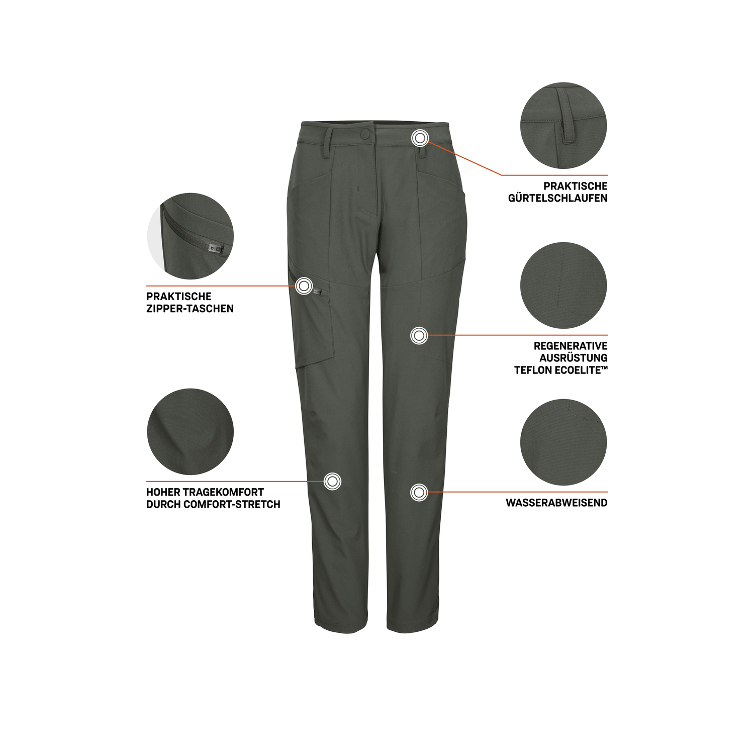Damen killtec Grün KOS 90 WMN PNTS Hose