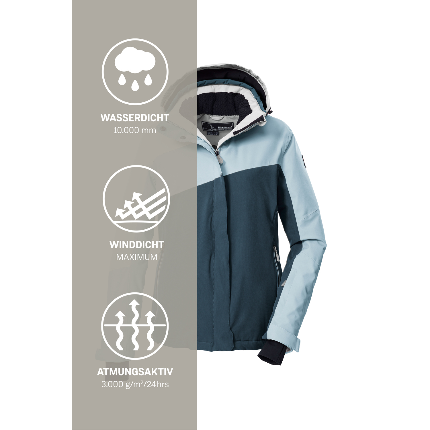 Damen killtec Kristallblau KSW 26 WMN SKI JCKT 00525 54 Funktionsjacke