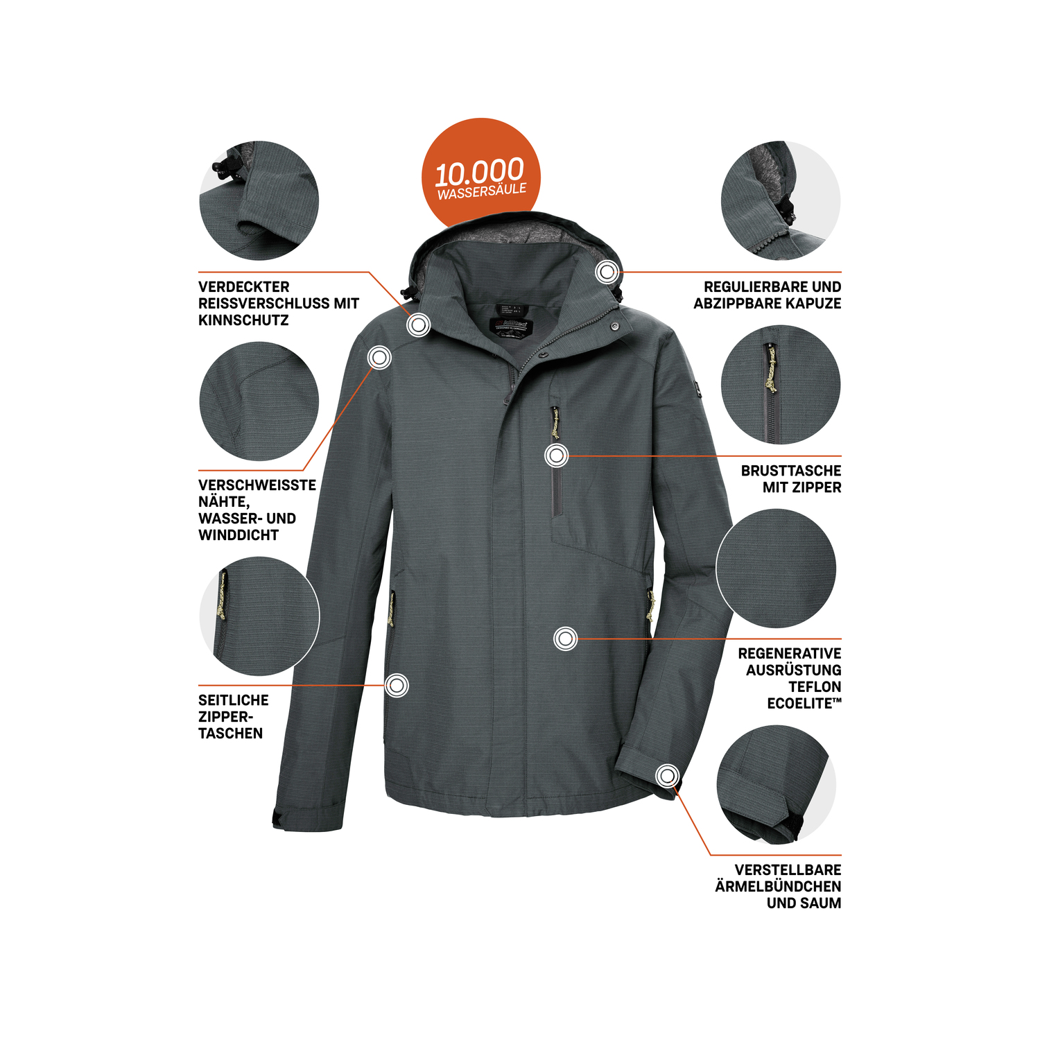 Herren killtec Grün KOS 256 MN JCKT_CARLEB 00970 4XL Funktionsjacke