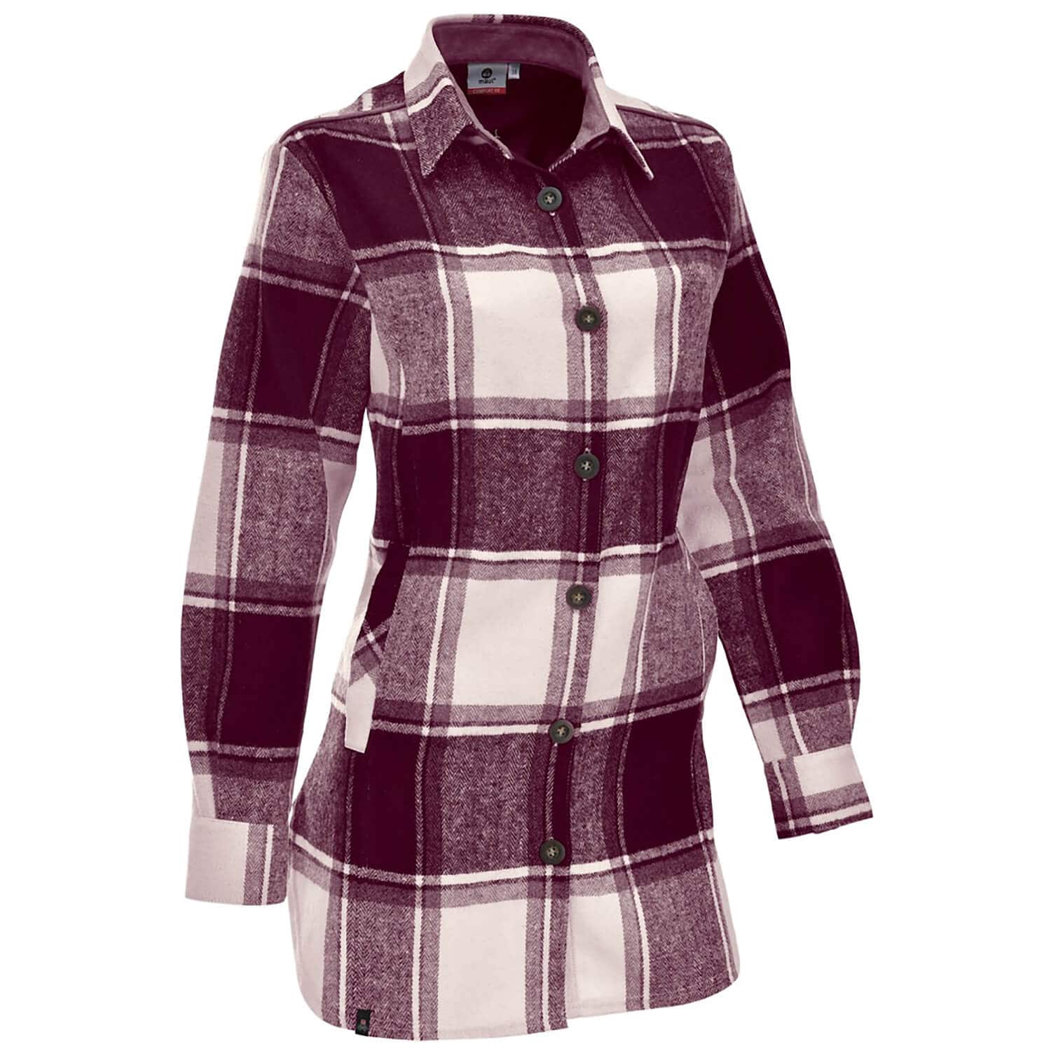 Damen Maul Sport Lila Sanremo lange Flanell Bluse 80 54 Bluse