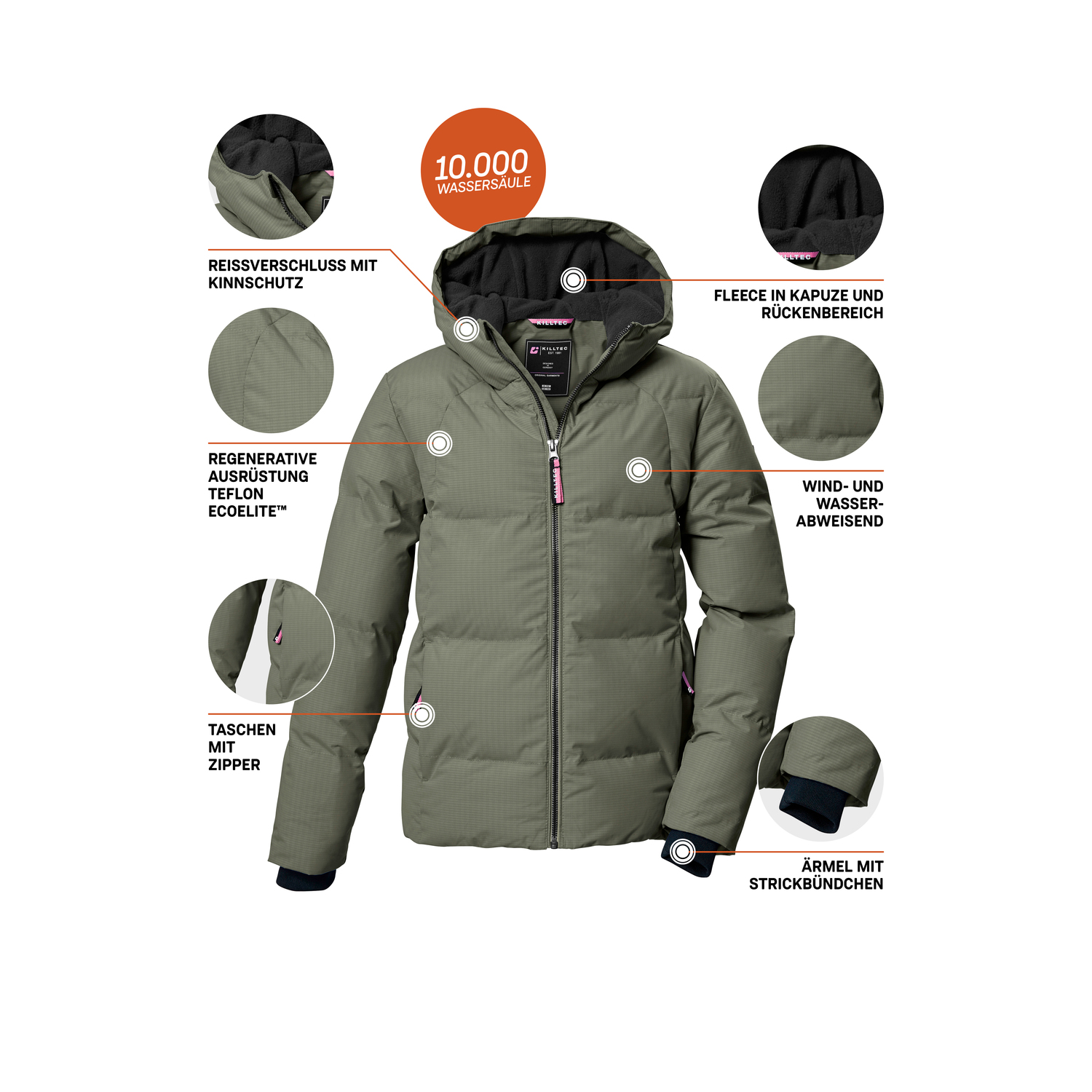 Kinder Mädchen killtec Moos KOW 357 GRLS QLTD JCKT 00712 176 Funktionsjacke