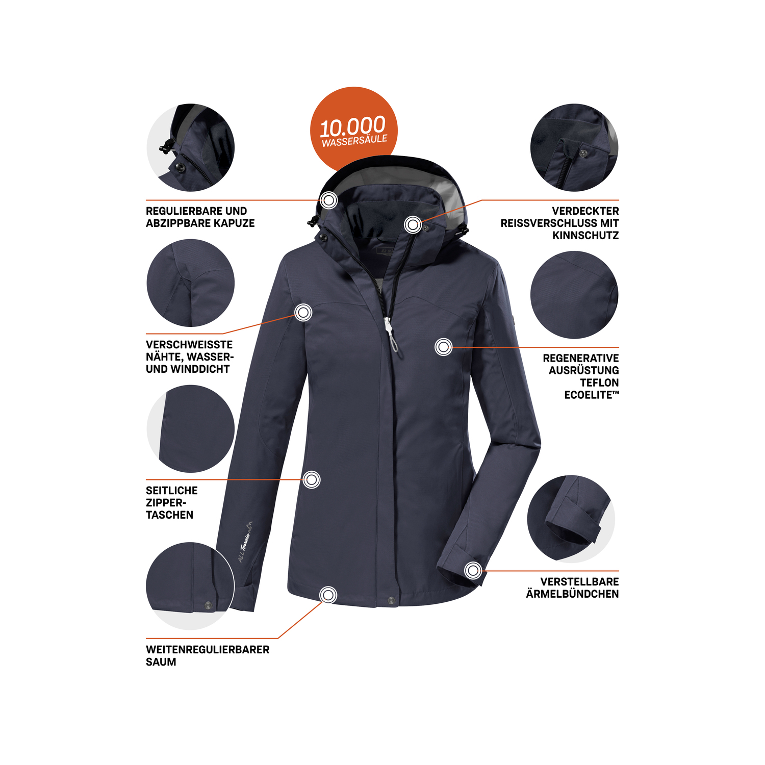 Damen killtec Blau KOS 133 WMN JCKT 00830 54 Funktionsjacke