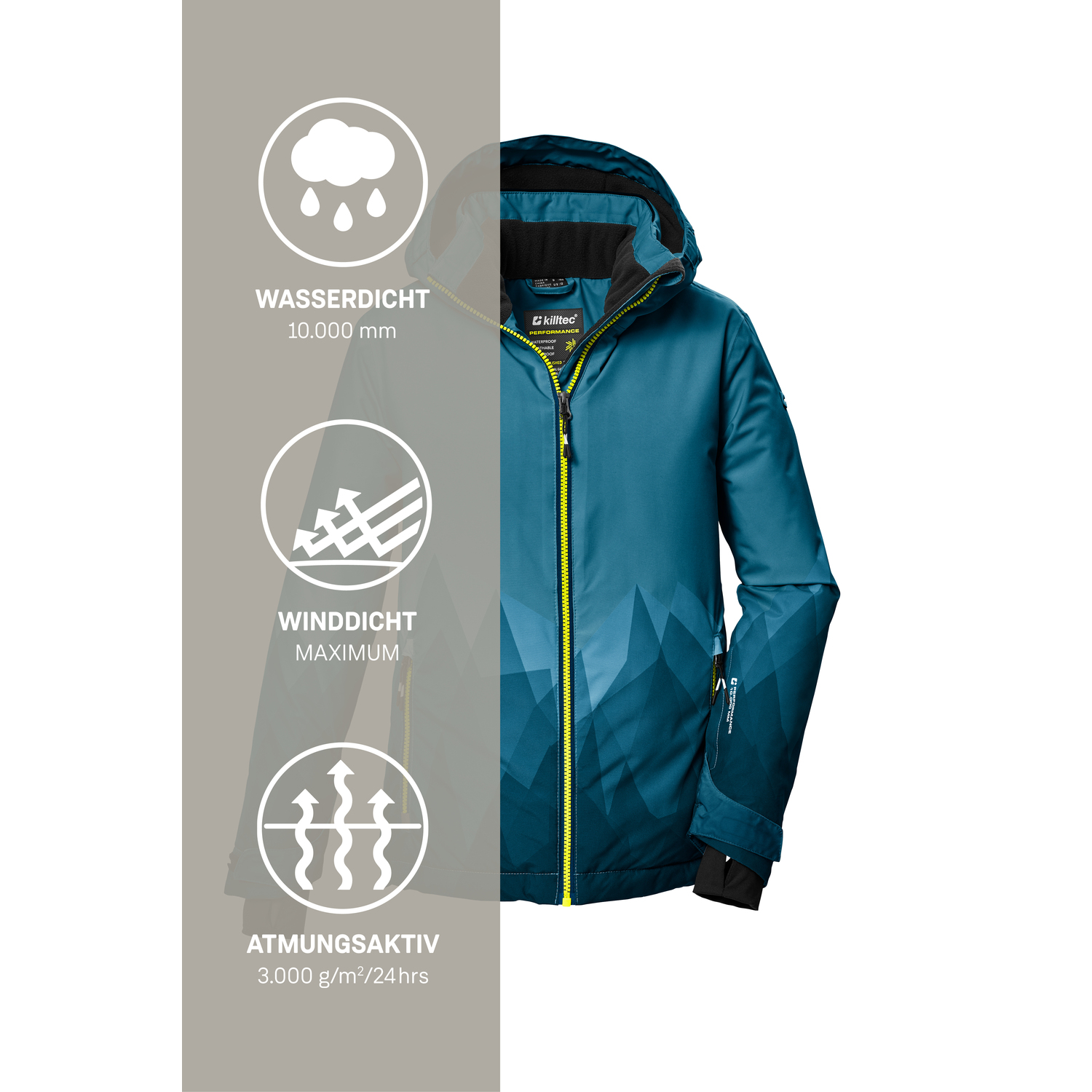 Kinder killtec Blau KSW 383 BYS SKI JCKT 00820 176 Funktionsjacke