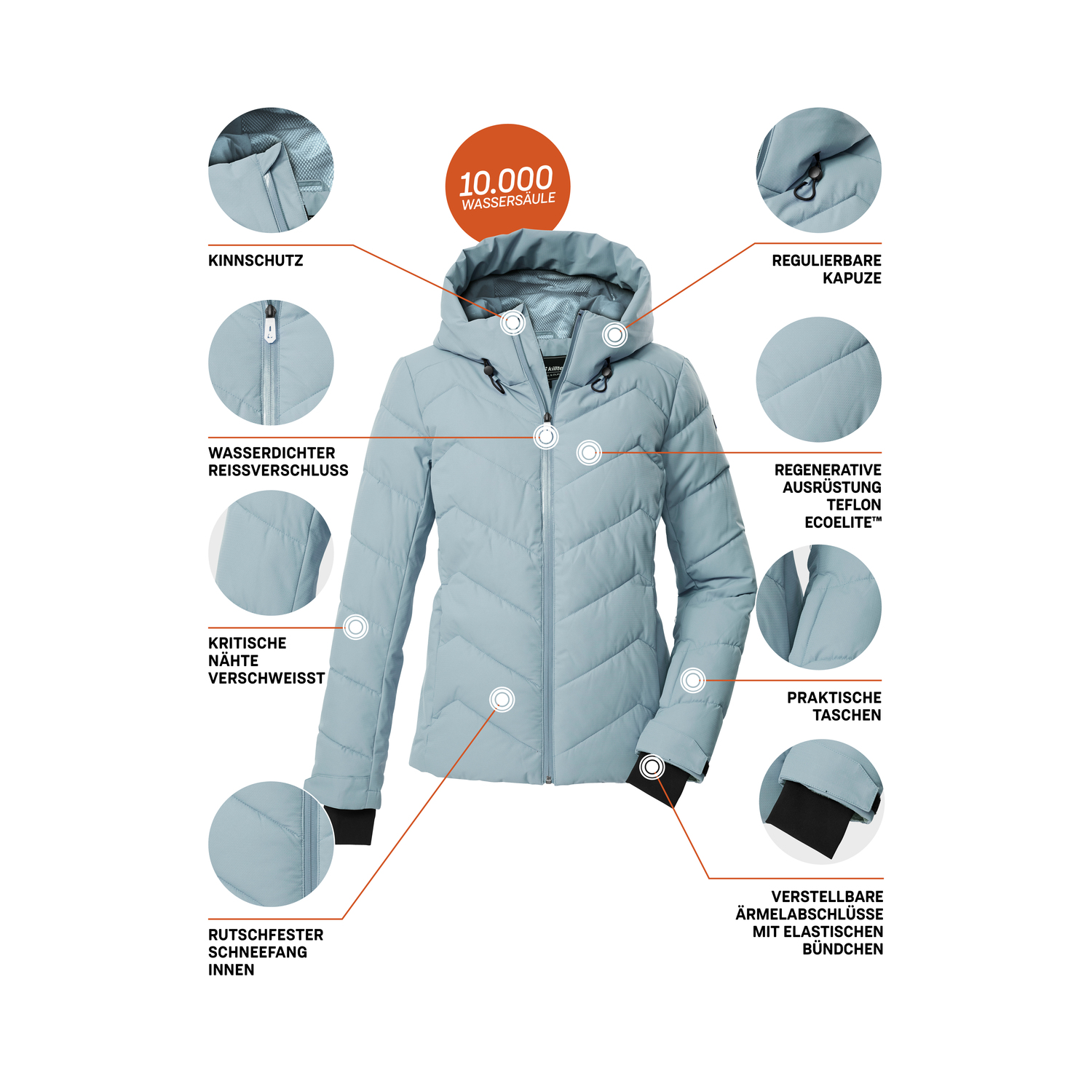 Damen killtec Kristallblau KSW 31 WMN SKI QLTD JCKT 00525 50 Funktionsjacke