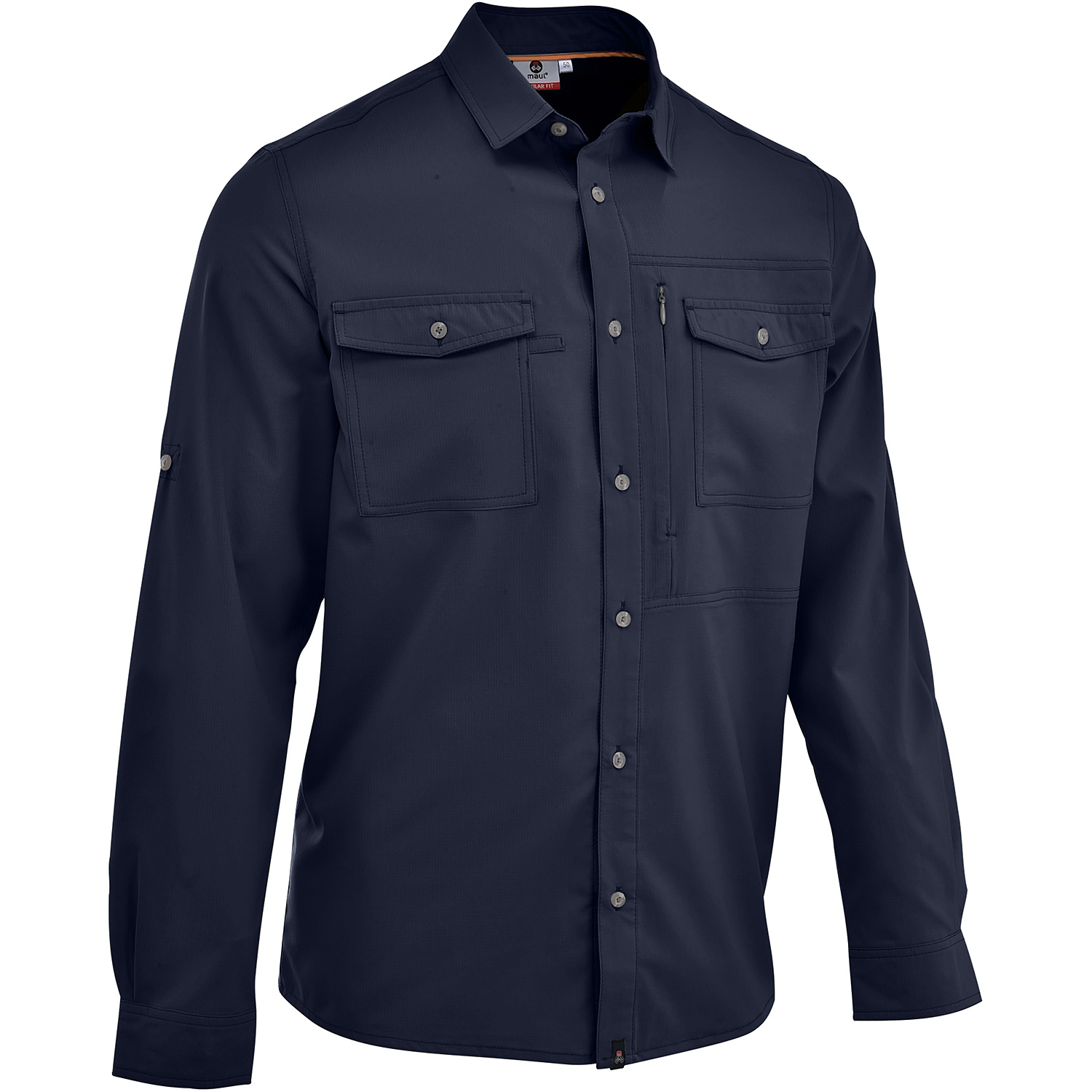 Herren Maul Sport Marine Andaluz UV50 - 1/1 Hemd uni, e Hemd