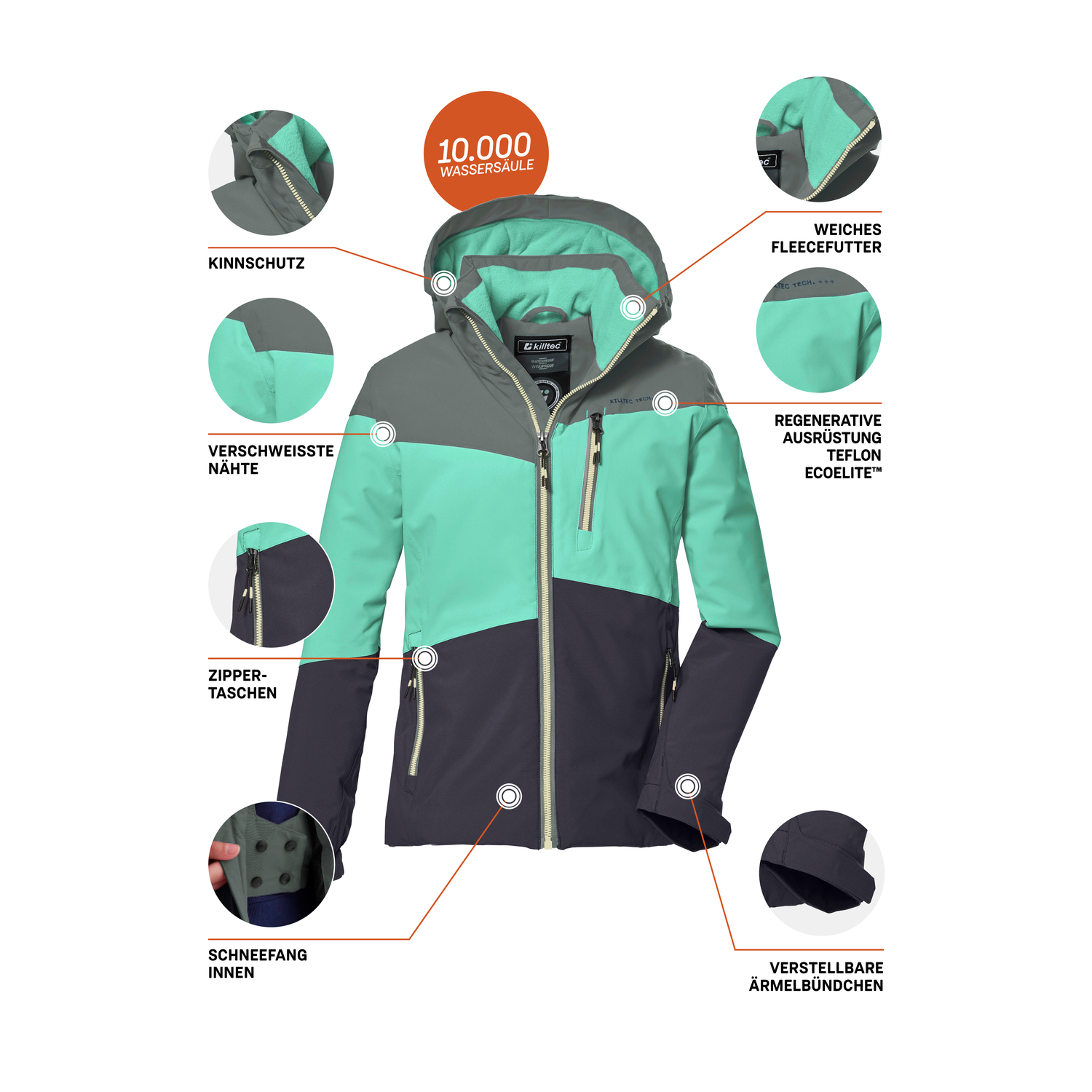 Mädchen Kinder killtec Grün KOW 170 GRLS JCKT 00782 176 Funktionsjacke