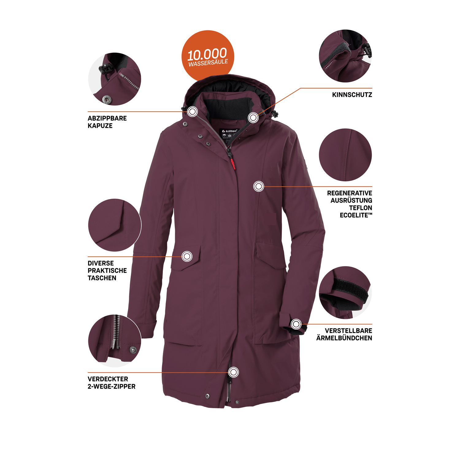 Damen killtec Pflaume