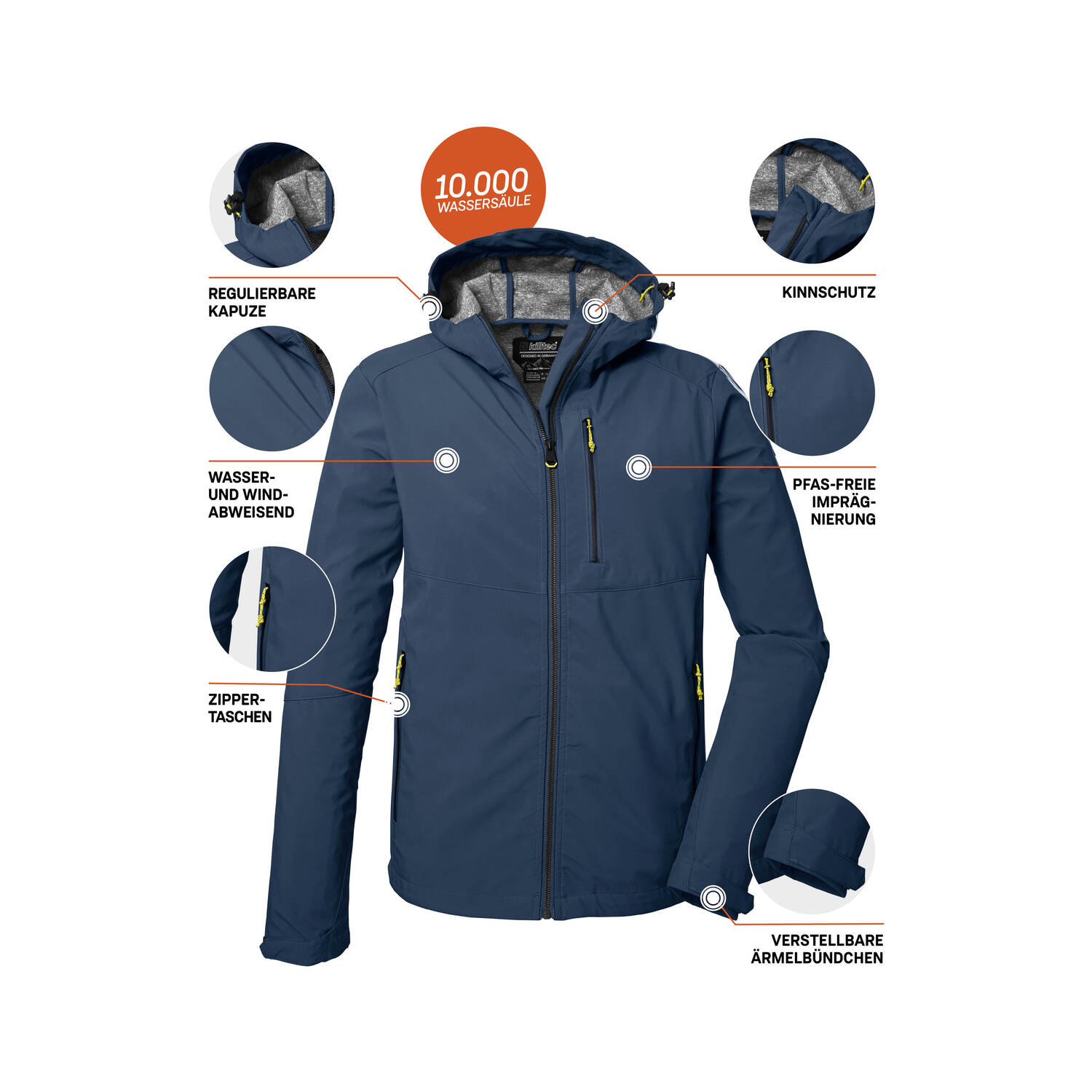 Herren killtec Blau KOS 259 MN SFTSHLL JCKT 00520 4XL Funktionsjacke