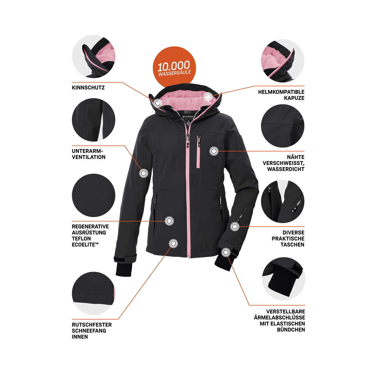 Damen killtec Schwarz  KSW 276 WMN SKI JCKT