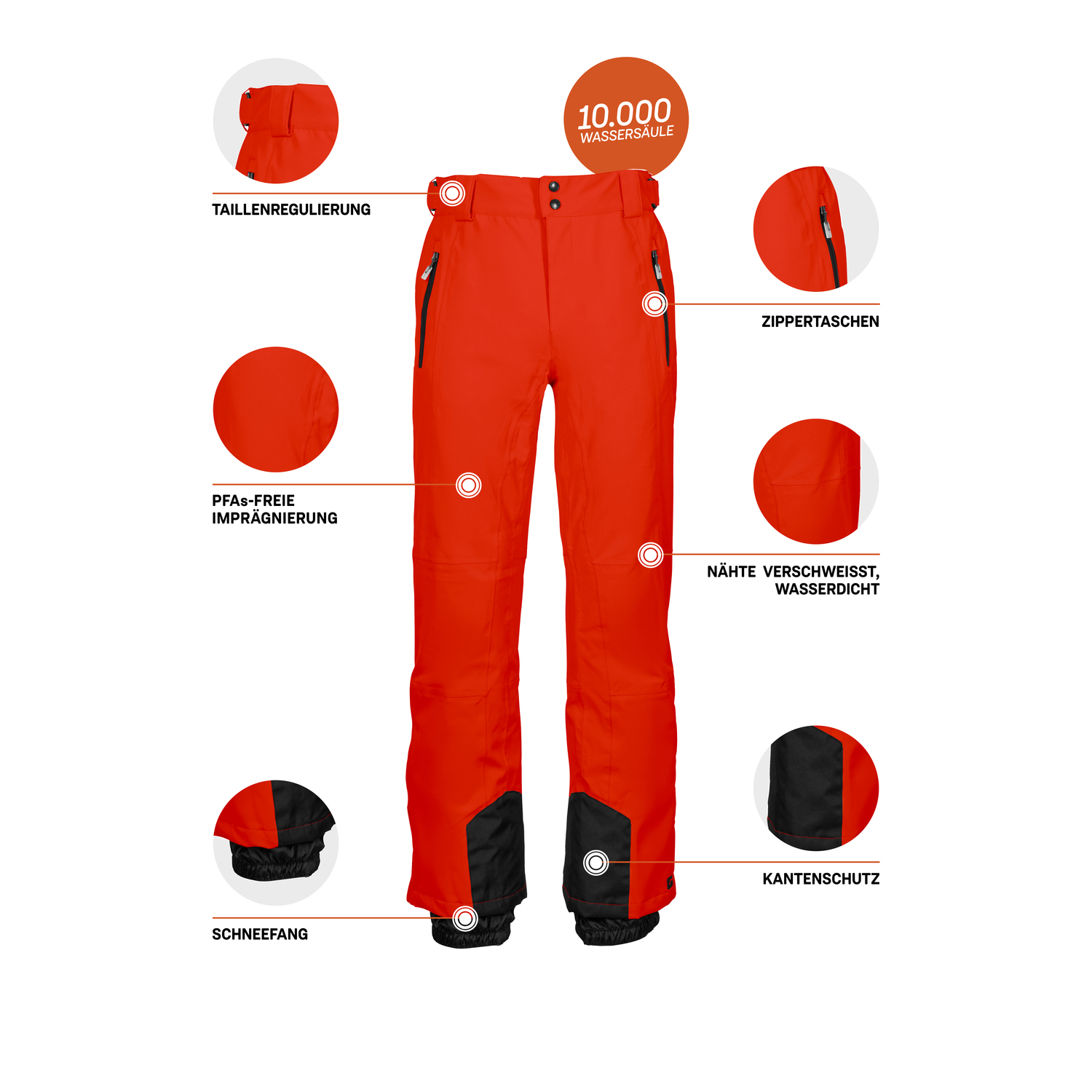 Herren killtec Dunkelorange KSW 80 MN SKI PNTS 00637 4XL Hose