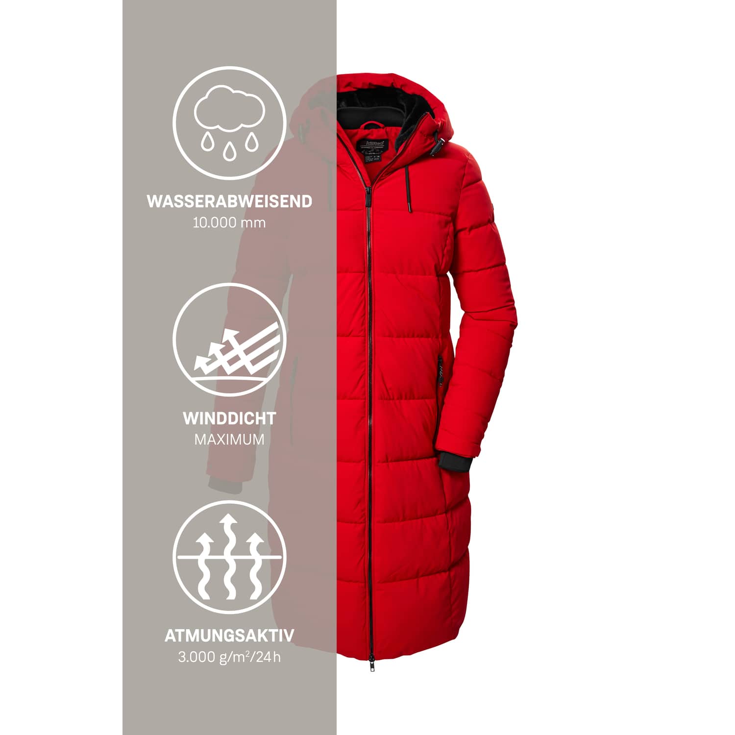 Damen killtec Dunkelrot KOW 56 WMN QLTD CT 00408 50 Mantel